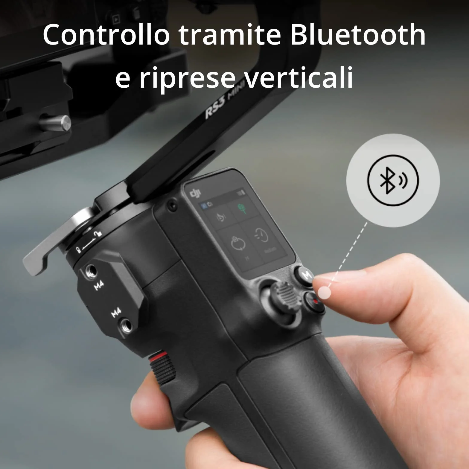 DJI RS 3 Mini, Stabilizzatore leggero a 3 assi per Canon/Sony/Panasonic/Nikon/Fujifilm, Carico utile testato di 2 kg, Controllo dell’otturatore a Bluetooth, Riprese verticali native