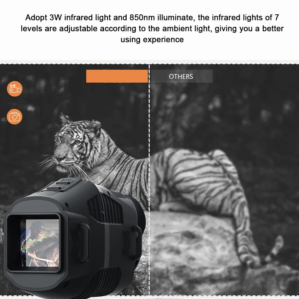 Visione Notturna,Mulcort 1080P Portatile Monoculare Visore Notturno A Infrarossi Dispositivo Giorno Notte Usa Foto Video Scattare Zoom Digitale 5X 300M Full Dark Distanza di Visione