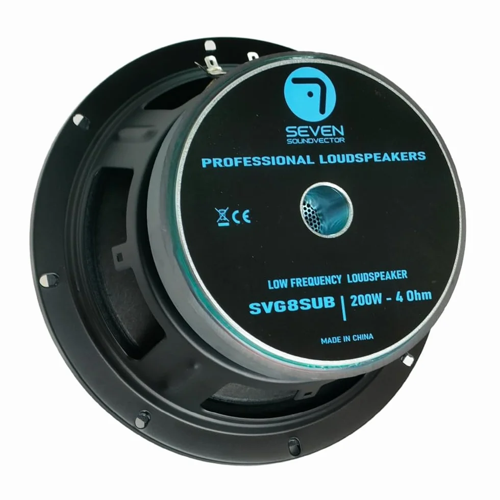 Seven Soundvector SVG8SUB/4 Subwoofer 8 Pollici Altoparlante Professionale per Bassi Sub-Bassi 4 Ohm 400W