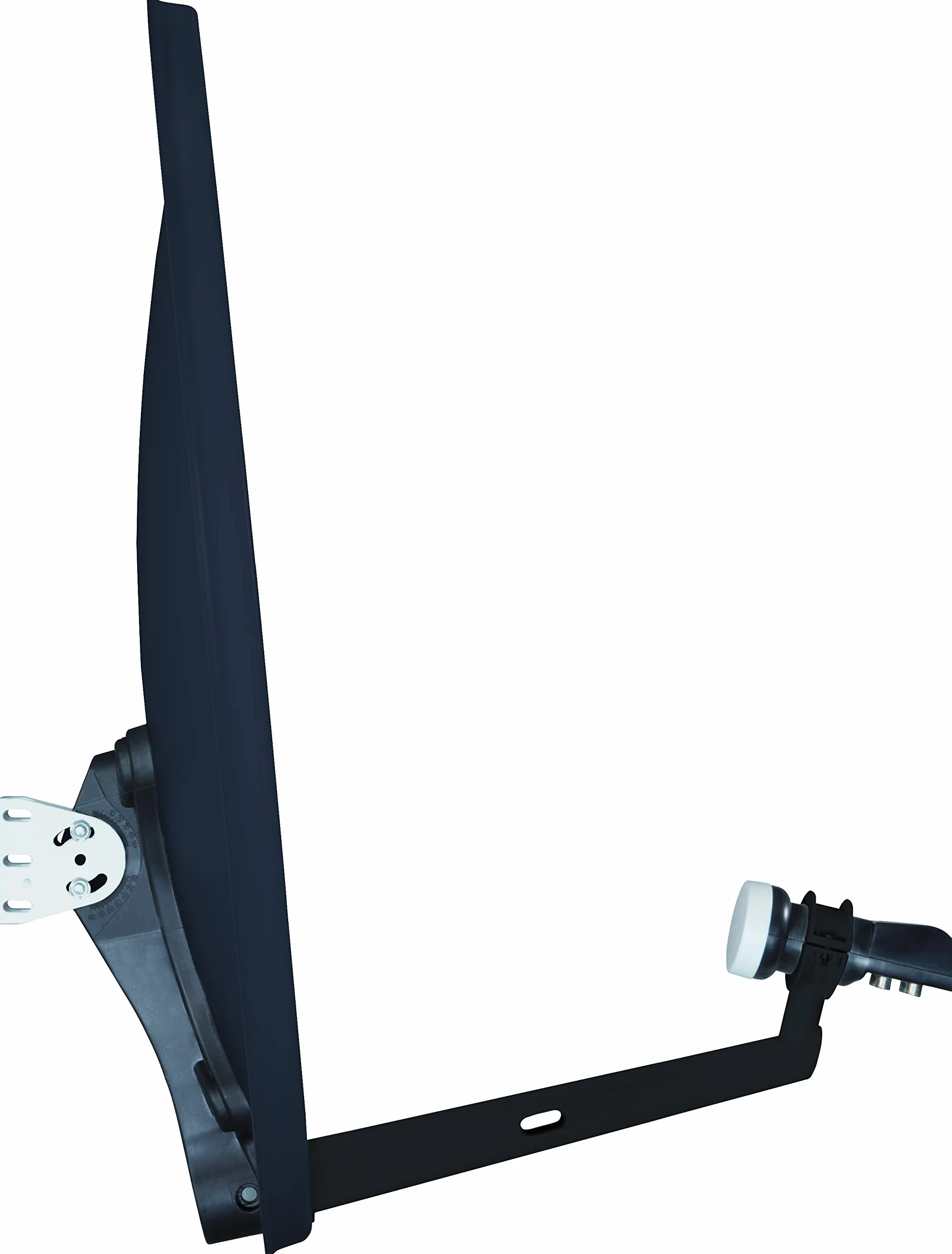 TechniSat TECHNITENNE 70 - Parabola satellitare per 4 partecipanti (sistema satellitare digitale da 70 cm, kit completo di antenna con supporto per albero e LNB Quattro-Switch) antracite