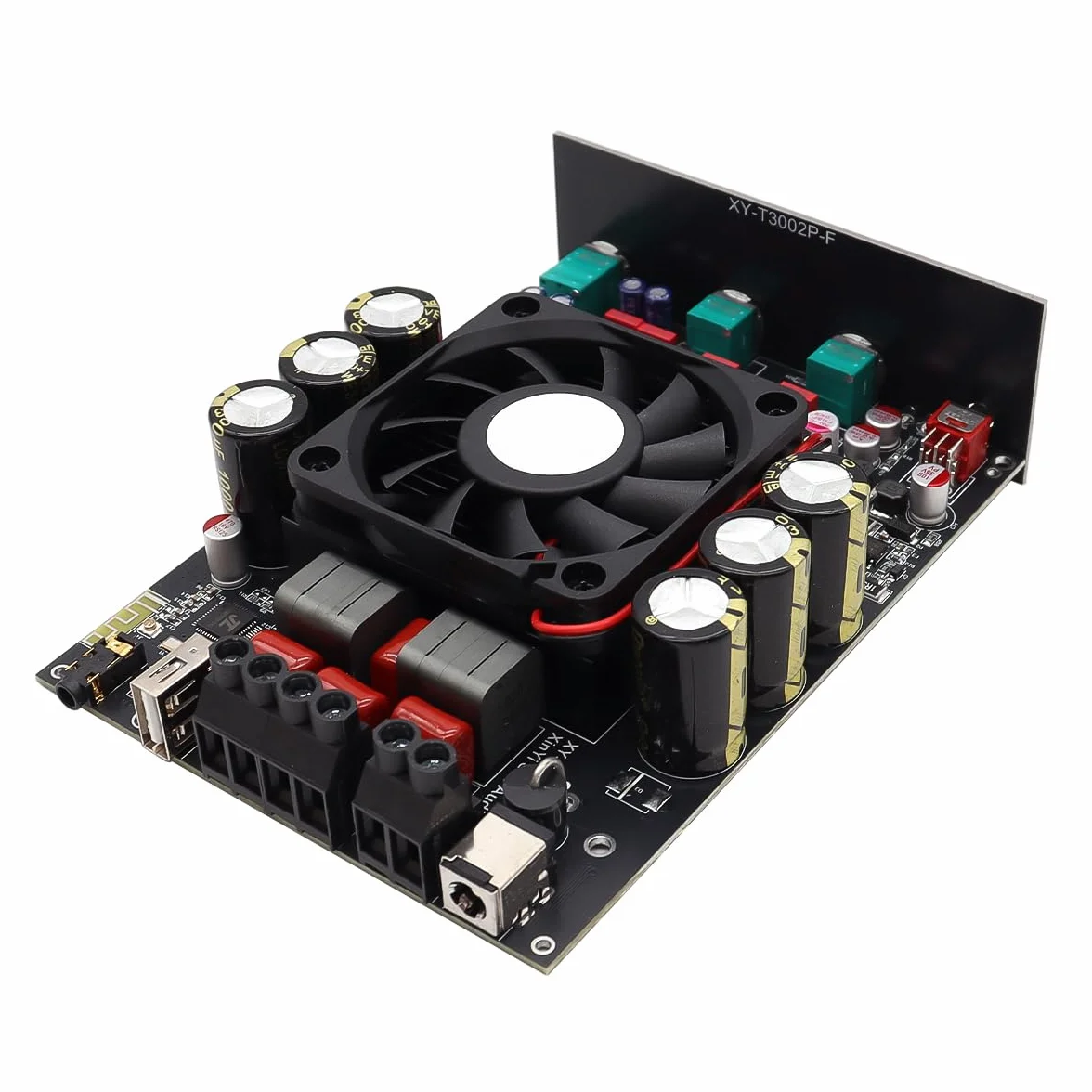 Placa amplificadora T3002P, chip TPA3255, 300 W x 2, módulo amplificador de audio con altavoz Bluetooth estéreo DC19-51 V y carcasa.