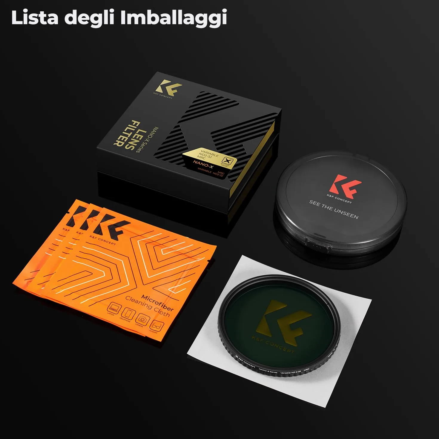 K&F CONCEPT Nano-X 77mm Filtro Variabile ND2-32 (1-5 stop) di Vetro Ottico con Rivestimento Nano a 28 Strati per obiettivi 77mm