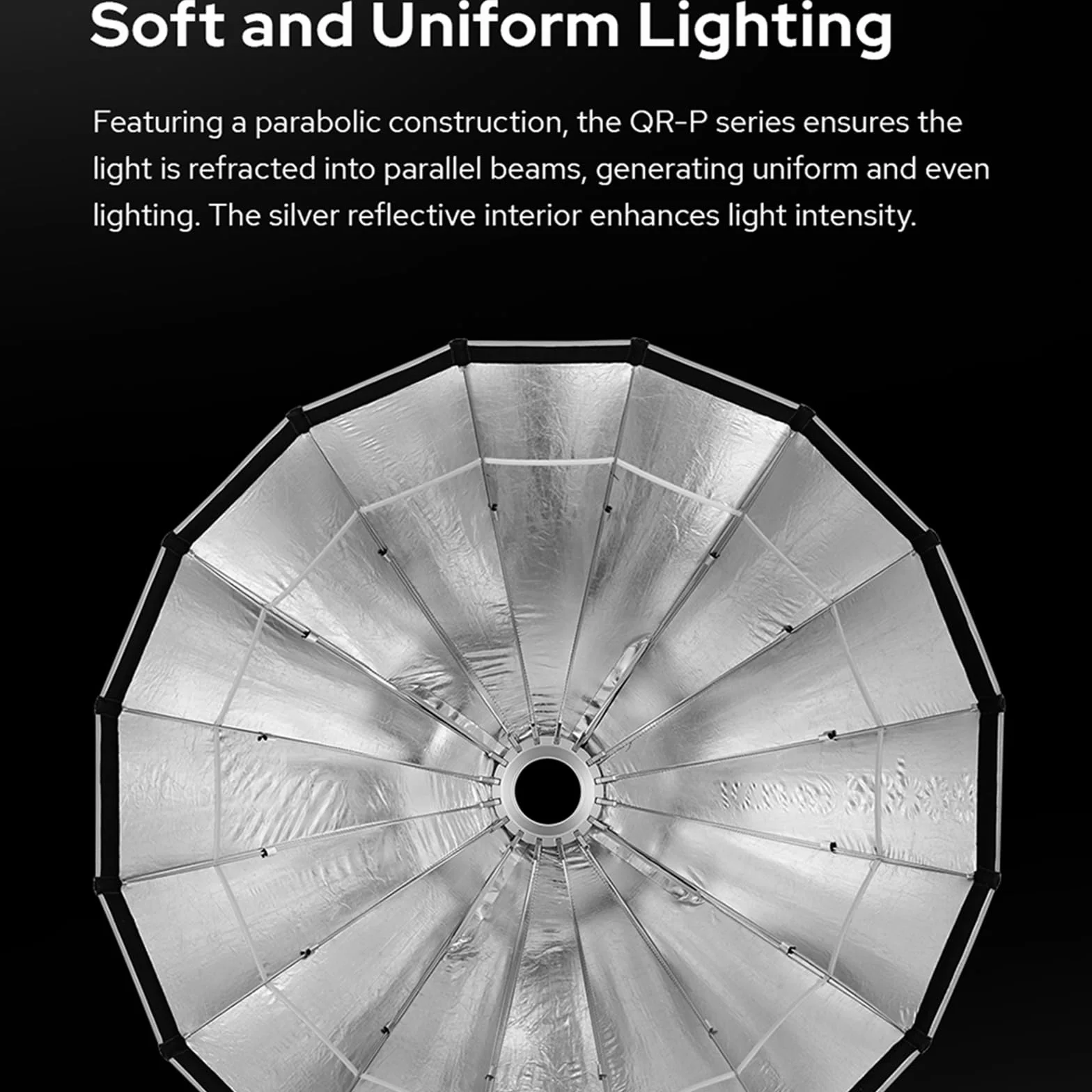 GODOX QR-P60T Softbox Parabolico con Griglia a Nido d’Ape, 60cm Soft Box Sgancio Rapido, Profondità 30cm, per Bowens Mount Studio Video Light per Smallrig per Neewer per Aputure per Godox