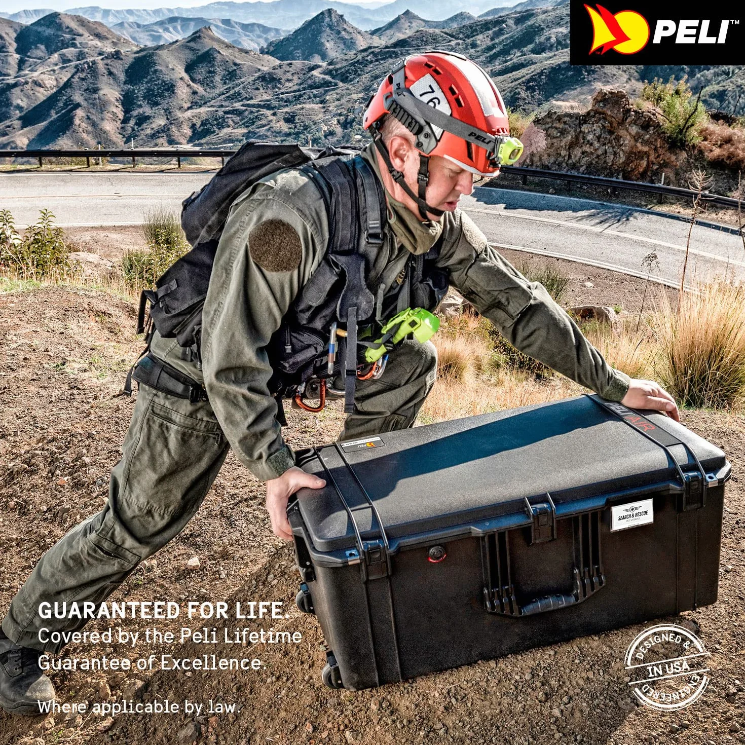 PELI Air 1646 Valigia Large per telecamere cinematografiche, ermetica e a prova di polvere, capacità di 111 litri, prodotta negli USA, senza schiuma, colore: Nero