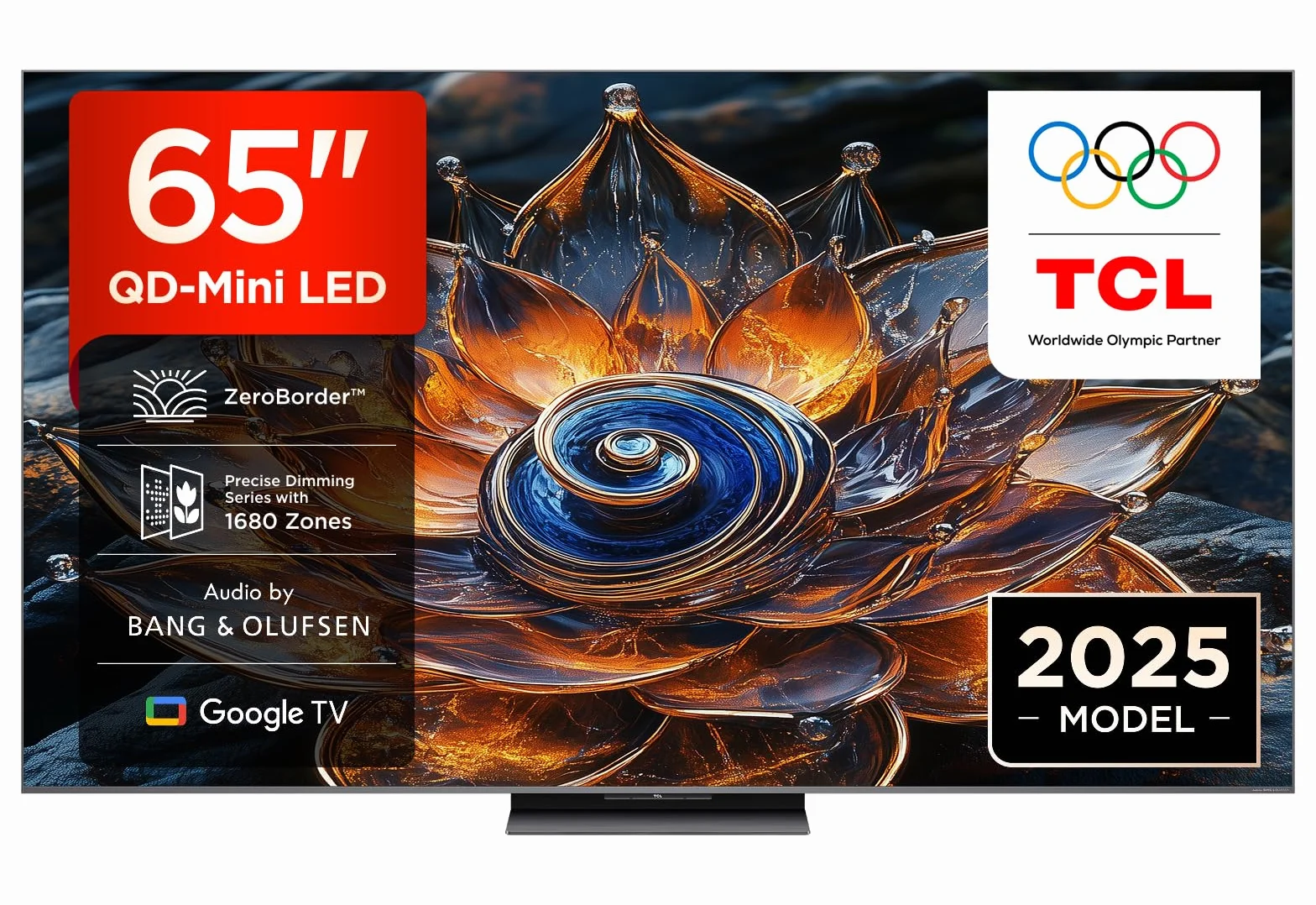 TCL 65Q8C 65-calowy QD-Mini LED TV 4K HDR Premium 4500 ZeroBorder Google TV Dolby Vision IQ Atmos CrystGlow WHVA