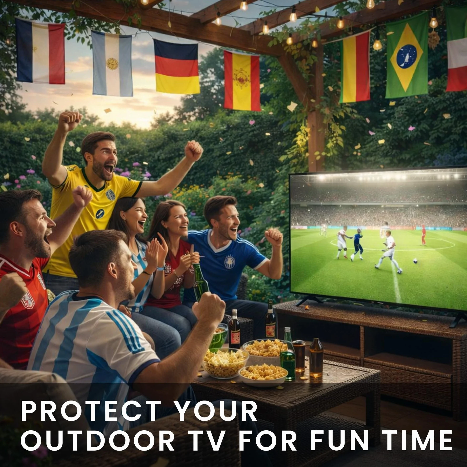 kwmobile Protezione per 49-50" TV Cover Impermeabile Antipolvere Nero