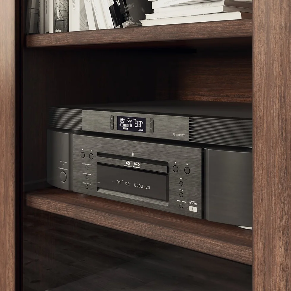 AC Infinity AIRCOM T8, ventola di raffreddamento silenziosa 17" (43 cm) per ricevitore, amplificatore, DVR, componenti AV Cabinet