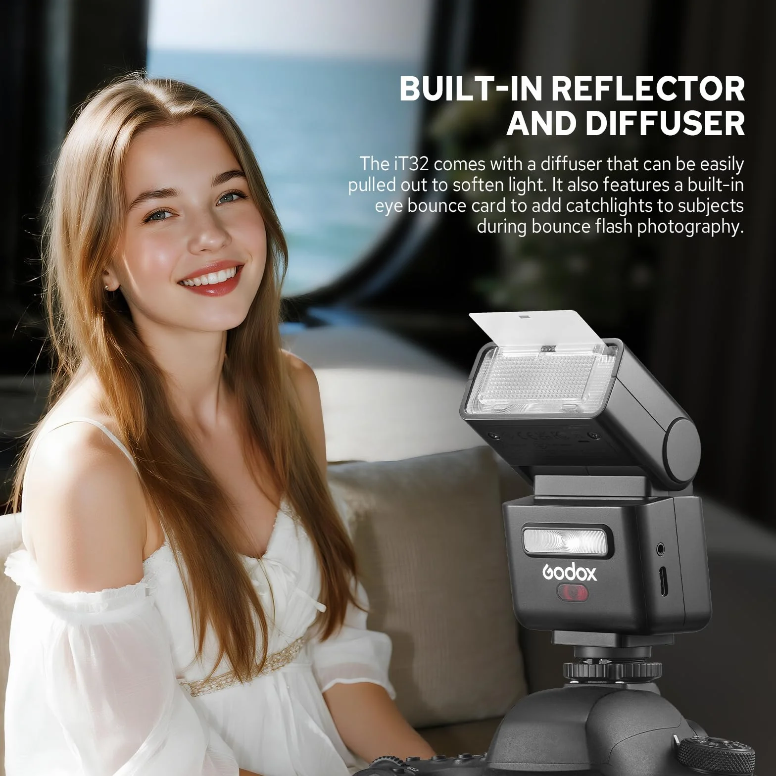 Godox iT32 Flash con X5 S Trigger per Sony, 2.4G Wireless HSS 1/8000s TTL Speedlite iT32 S con ricevitore integrato, batteria al litio e diffusore, slitta a contatto magnetico