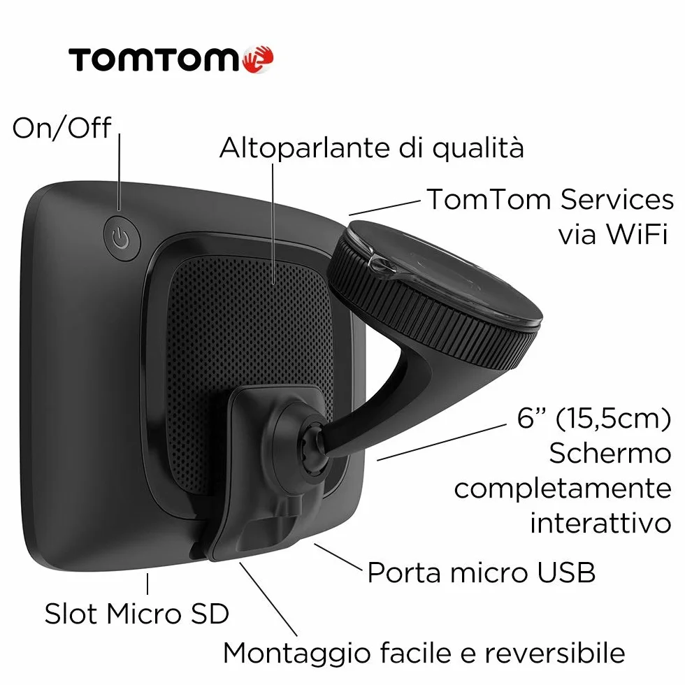TomTom GO Professional 6250 Navigatore Satellitare per Camion 6" Mappa Europa WiFi SIM