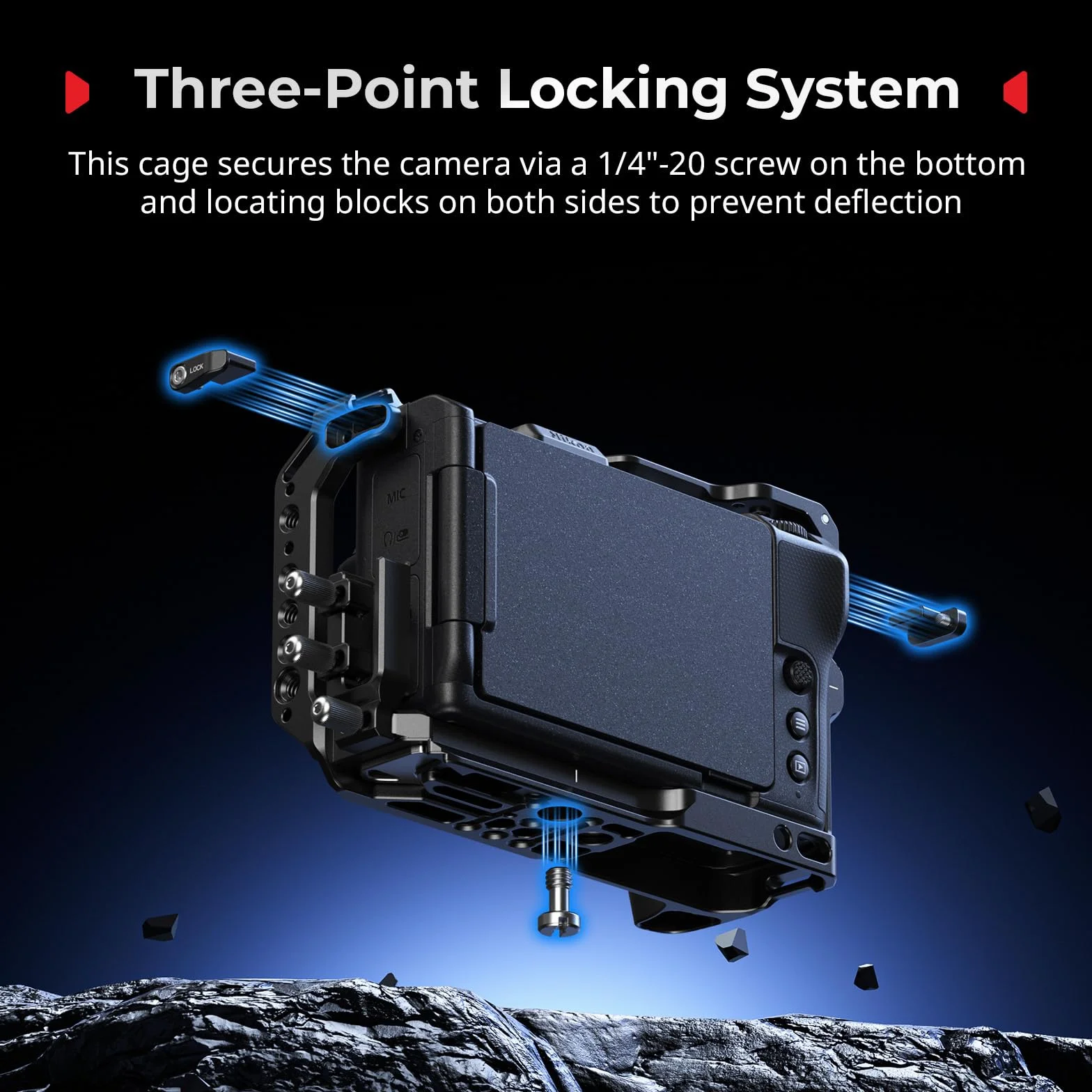 SmallRig Kit gabbia per fotocamera Nikon ZR con maniglia laterale girevole NATO, maniglia superiore per ARRI e morsetto per cavo HDMI, freddo integrata e piastra a sgancio rapido per Arca - 5468
