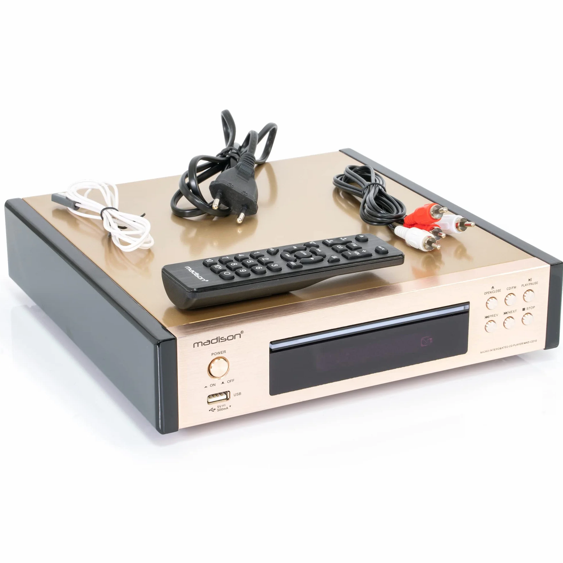 MAD-CD10 - MADISON - Lettore CD e sintonizzatore FM con USB e telecomando - Oro rosa spazzolato