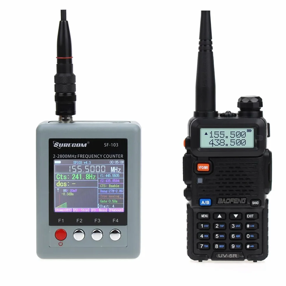 Surecom SF-103 - Misuratore di frequenza portatile 2 Gen 2 MHz ~ 2,8 GHz walkie-talkie frequenzimetro per DMR e radio bidirezionale analogica