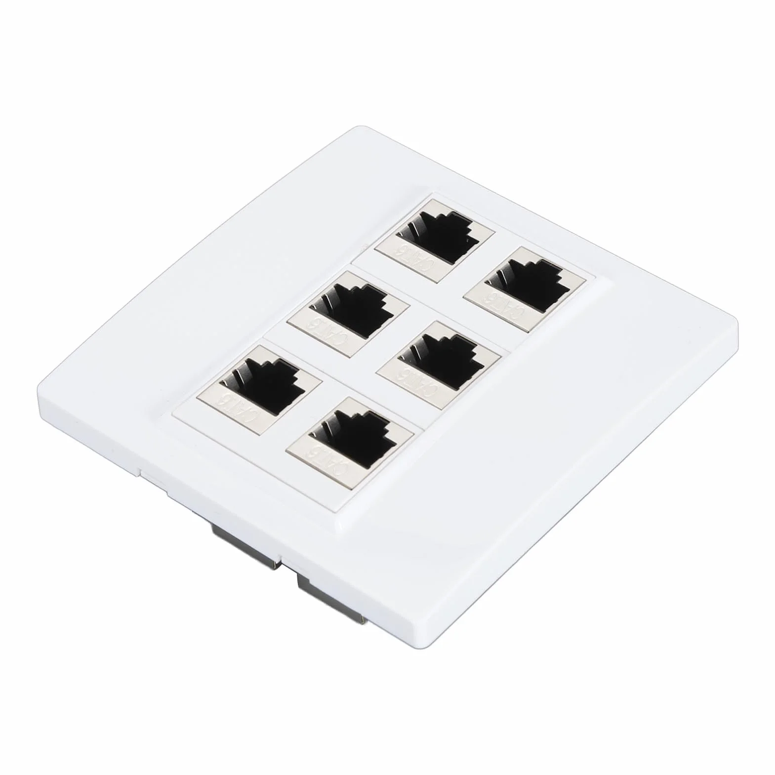 Piastra da Muro Ethernet Cat 6 a 6 Porte, Piastra da Muro Jack Keystone CAT6 86 X 86 Mm, Piastra da Muro Ethernet Cat 6 a 6 Porte, da Femmina a Femmina Staccabile Compatibile con