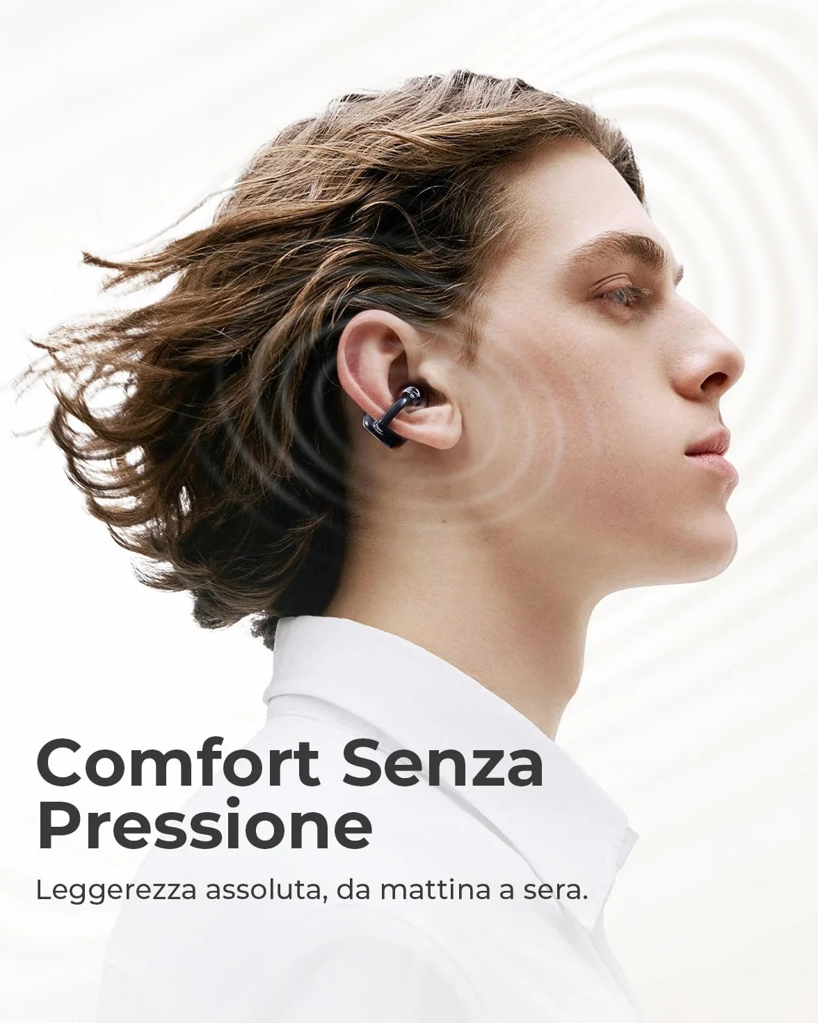 SANAG S6SUltra Auricolari Open Ear, Cuffie Clip on, Comfort e Vestibilità Stabile, Bluetooth 6.0, Bassi Profondi, IP67, 42H di Autonomia, Chiamate AI, App Personalizzata, Ideali per Sport e Lavoro