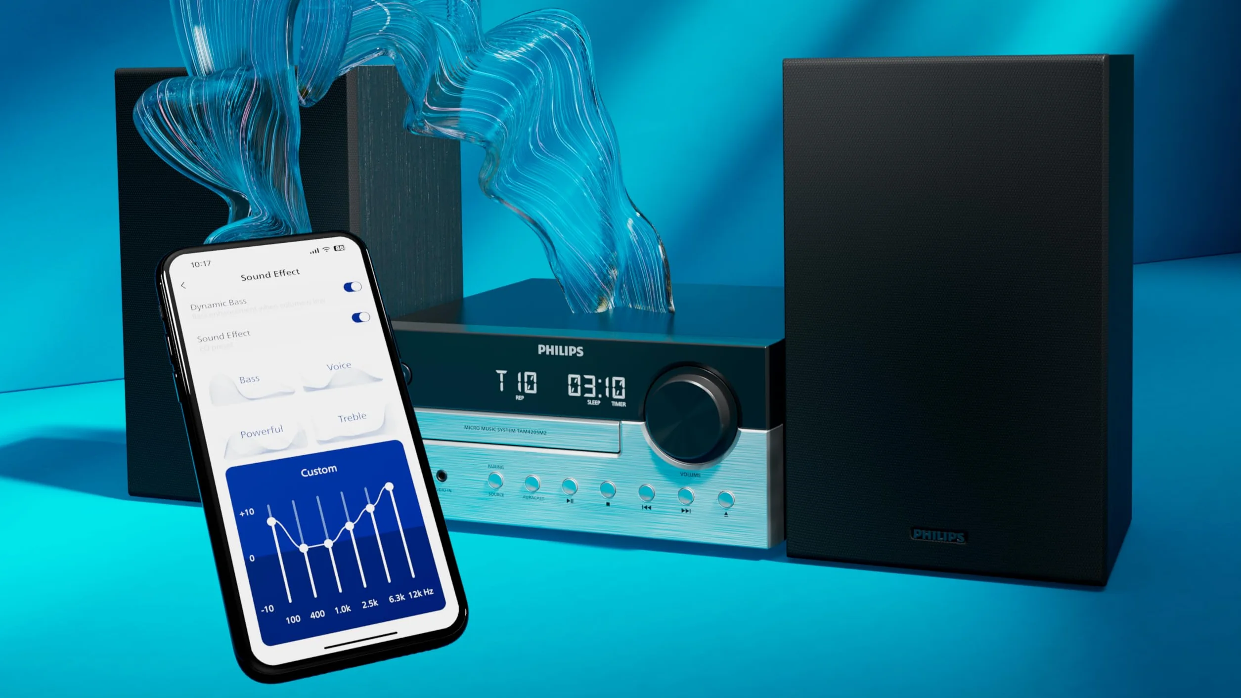 Philips TAM4205M2 Sistema Micro Hi-Fi – 80W, Altoparlanti Bass Reflex, CD, FM, USB, Audio-in, Bluetooth 5.4, Auracast, Digital Sound Control, Telecomando, Imballaggio ecologico