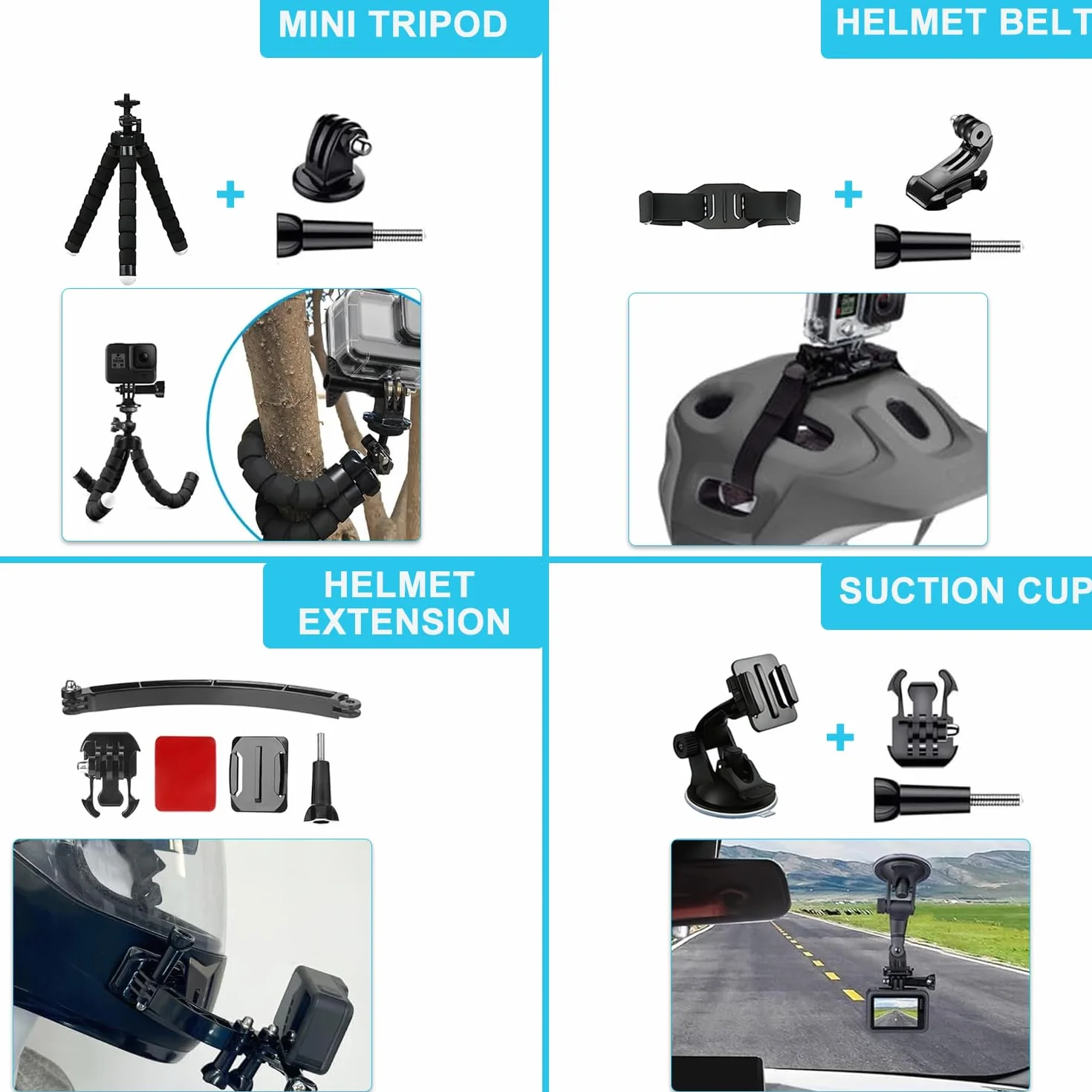 Accessori per DJI Osmo Action 5 Pro/4/3, custodia impermeabile Saprdii, pellicola proteggi schermo, filtro accessori subacquei, supporto per bicicletta selfie stick, supporti per torace/testa/manubrio