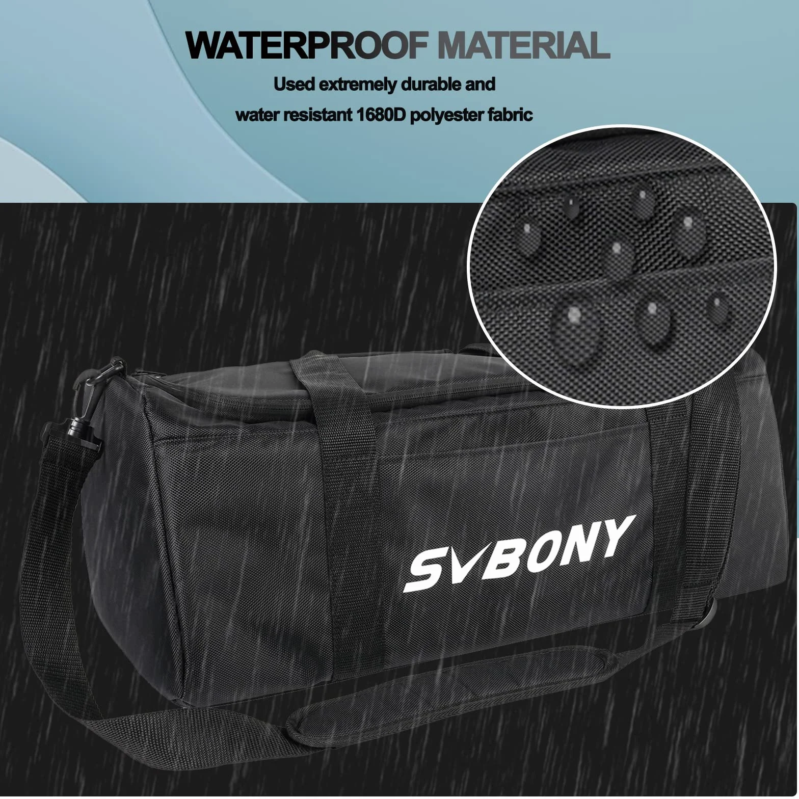SVBONY SV212 Teleskoptasche, Gepolsterte Mehrzweck Tragetasche Verstellbarer Schultergurt Passend für Teleskop und Zubehör, Nero, Tessuto Oxford 1680D e PVC