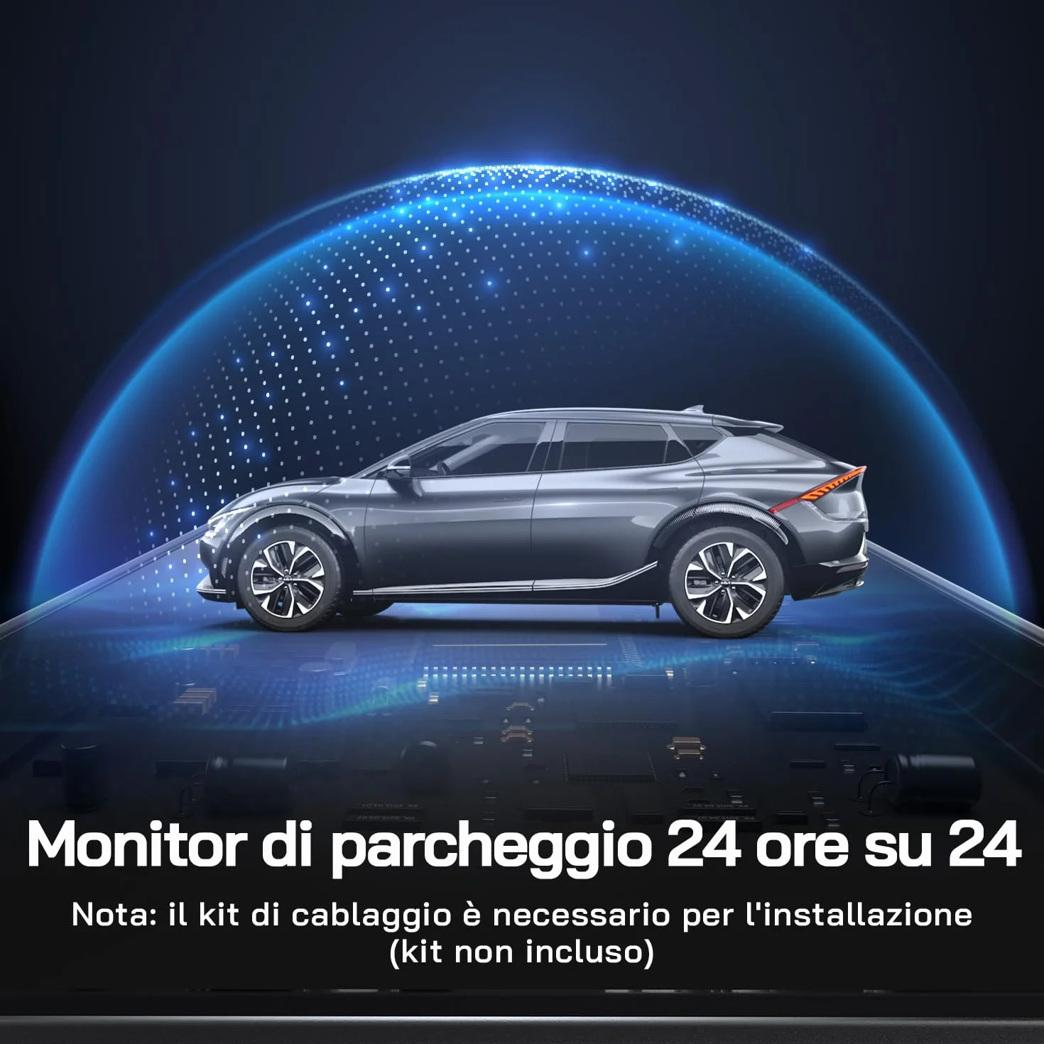 WOLFANG Dash Cam Auto 4K, Doppia WiFi Dashcam per Auto con Scheda SD 32G, Telecamera Auto 170° Grandangolo, Visione Notturna,G-Sensor, WDR, Monitor di Parcheggio, Registrazione in Loop