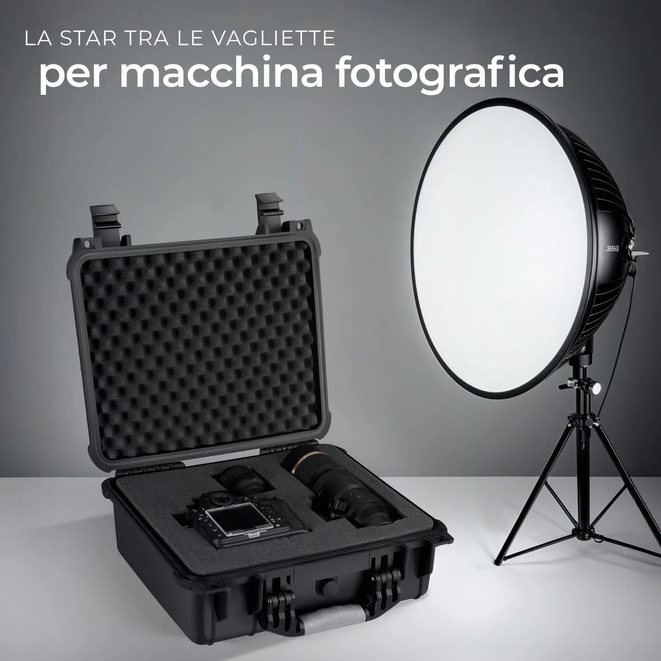 tectake® Valigetta Universale per Fotocamera, Custodia Macchina Fotografica, Leggera, Robusta, Porta Macchina Fotografica, Valigetta Impermeabile Rigida, IP55 - dimensioni interne 37,5x27x15,5 cm