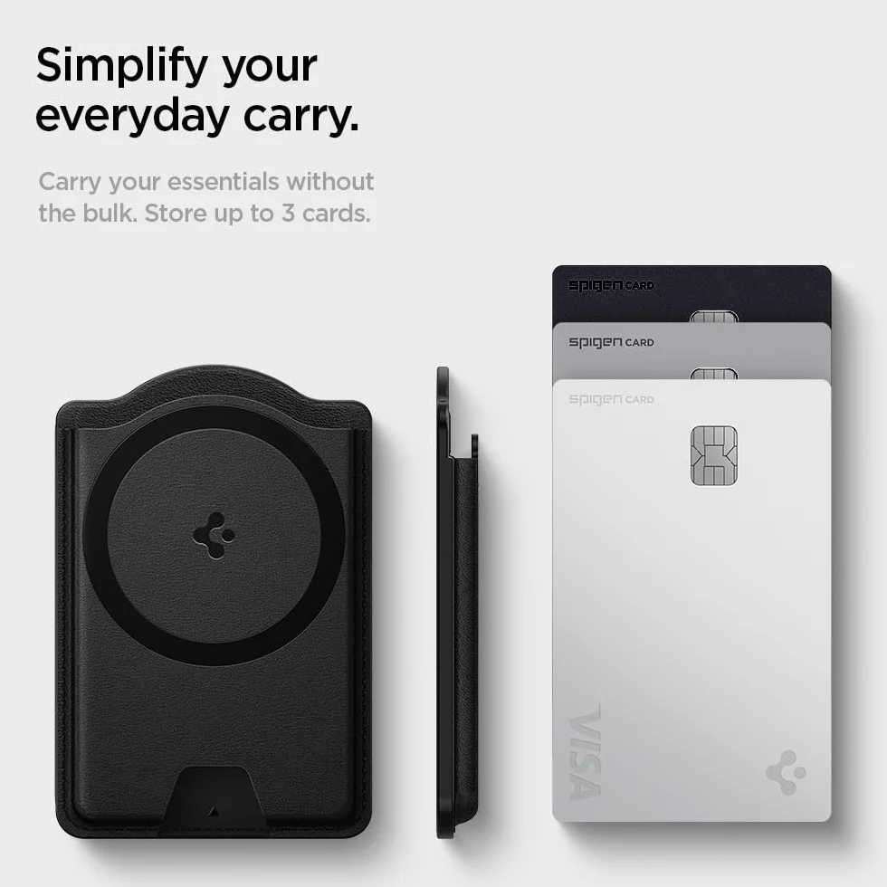 Spigen Valentinus MagFit+ Portafoglio Magnetico Compatibile con Samsung Galaxy S26 & S25 Serie, S25 Edge e Z Fold 7 - Nero