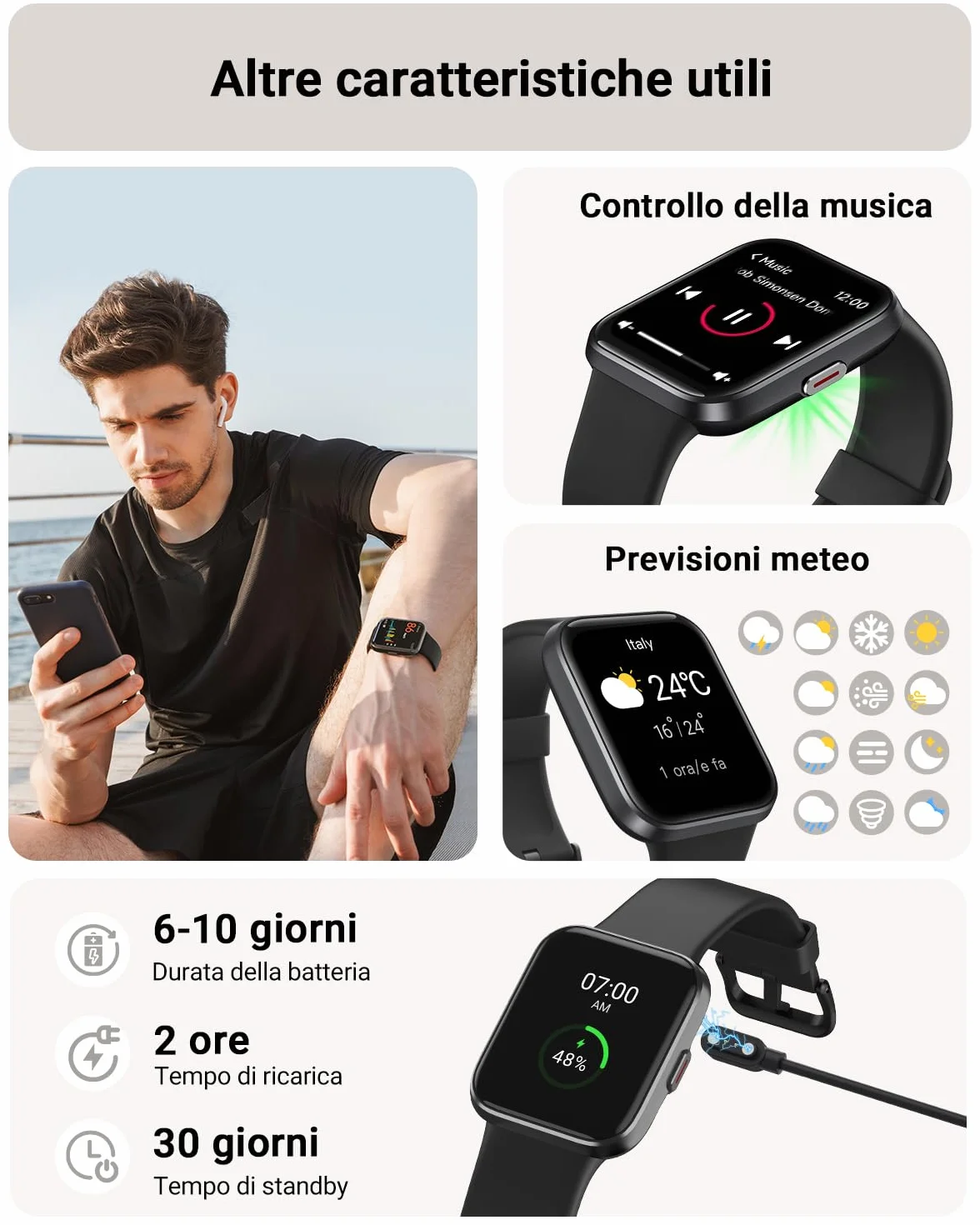Tensky Smartwatch Uomo 1,85" Orologio Smart Watch Donna 3ATM con Chiamate, Alexa Integrata, 110+ Sport, Contapassi Monitoraggio Sonno SpO2 Frequenza Cardiaca per Samsung Android iOS