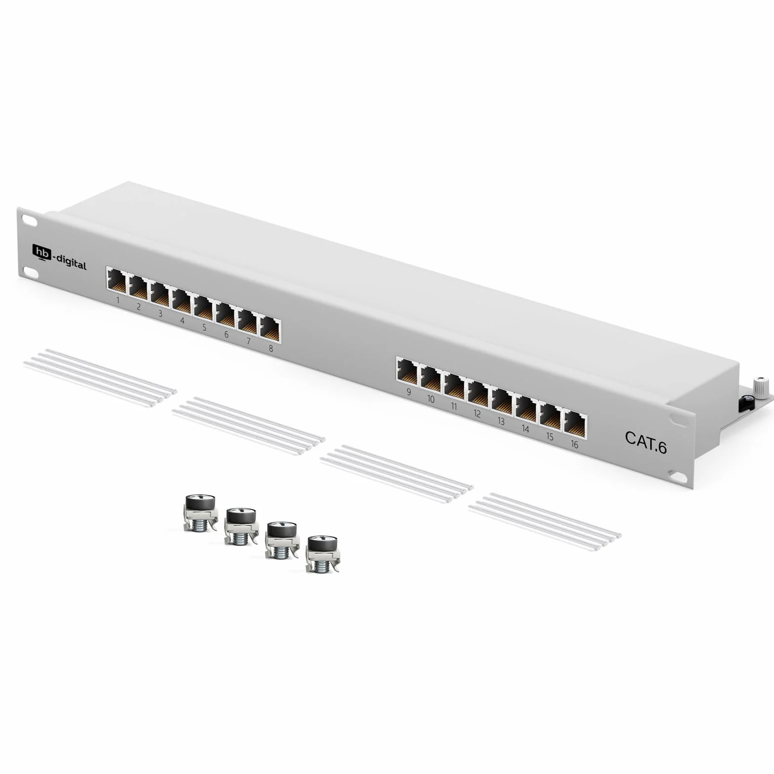 Pannello patch Cat 6 LSA 16 porte schermato 19 cali 1U RJ45 Professional TIA568A TIA568B