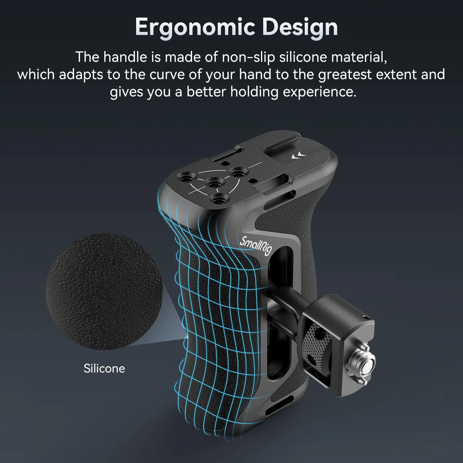 SMALLRIG Side Handle with Two-in-One Locating Screw (Sia 1/4'' che 3/8''), Punto di Montaggio Estensibile, Impugnatura Ergonomica per Sony Alpha 7 V - 4346