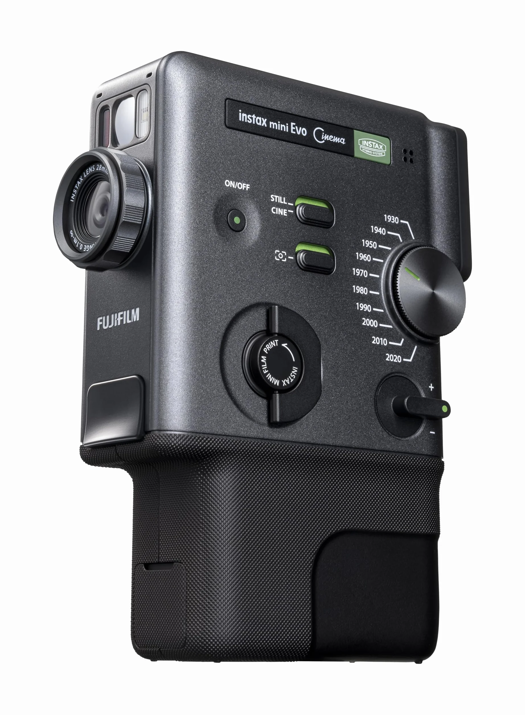 instax mini Evo Cinema, 3-in-1 Fotocamera Ibrida, Videocamera e Stampante per Smartphone, LCD 1,54", Bluetooth, Controllo remoto, Editing app iOS-Android, usa instax mini film (pellicola non inclusa)
