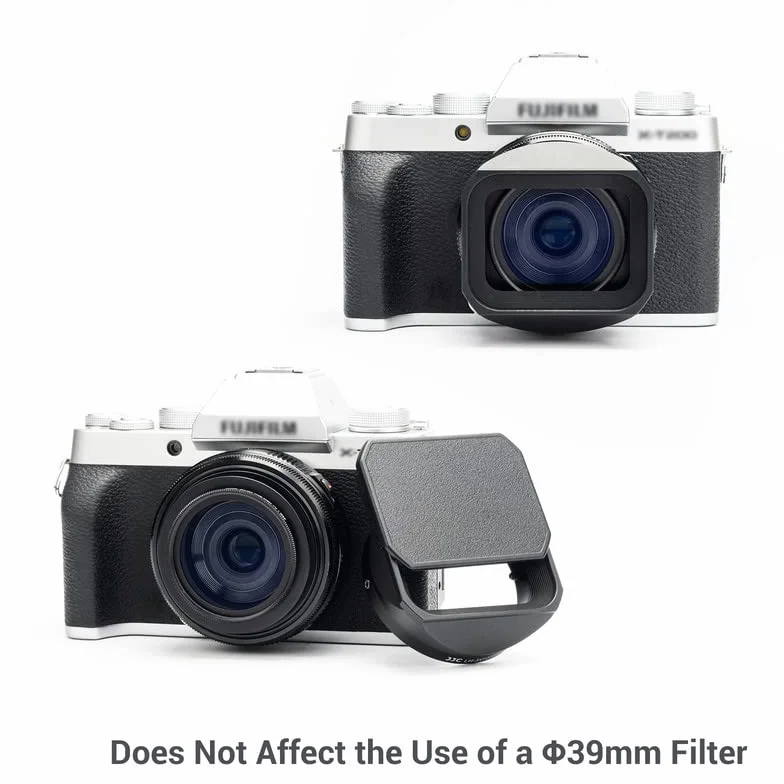 JJC LH-XF27 Paraluce in Metallo con Cappuccio per FUJIFILM XF 23mm XF 27mm F2.8 R WR, Sostituisce il Paraluce Originale Fujifilm LH-XF27, Riduce il Bagliore Dell'obiettivo - Protegge L'obiettivo