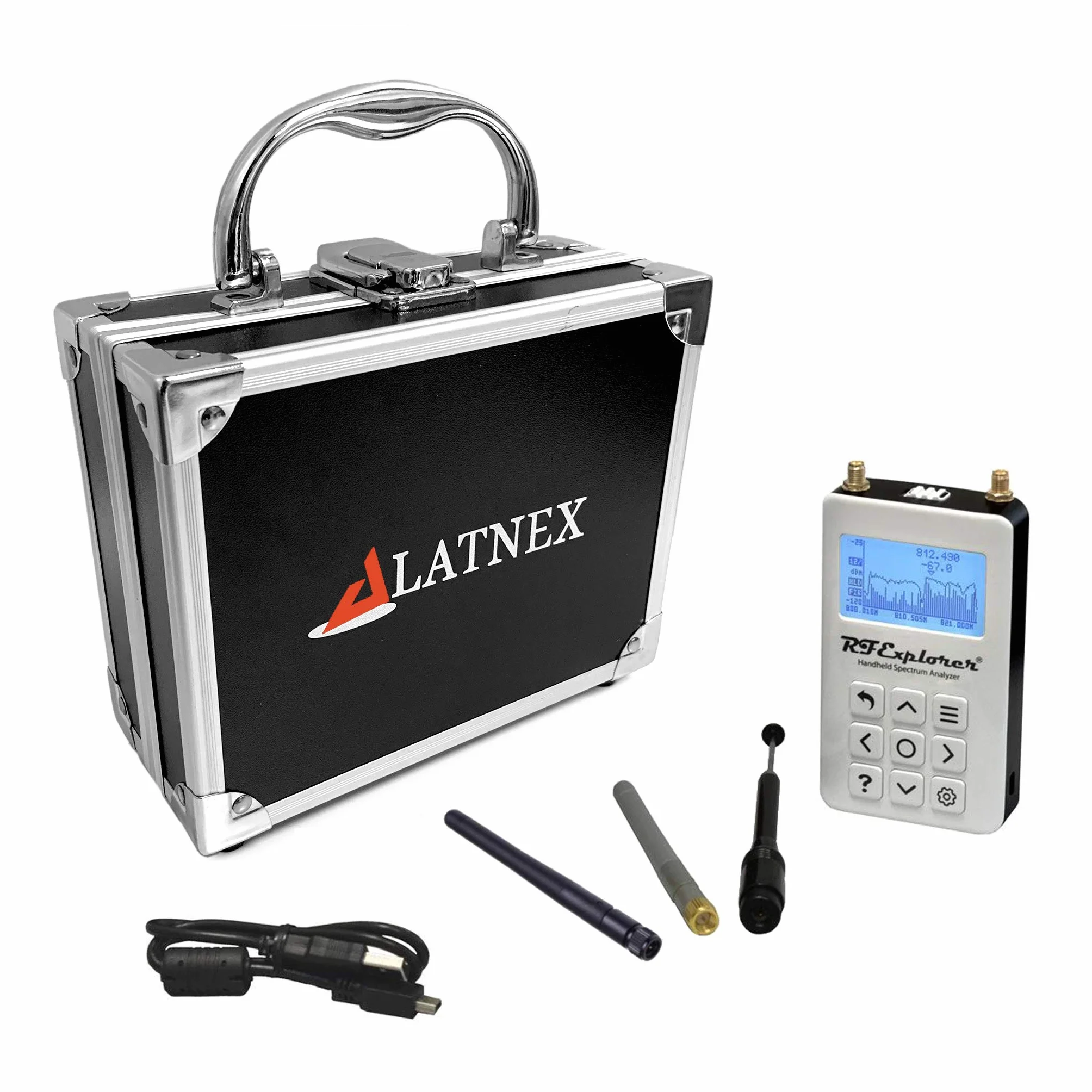 RF Explorer 6G Combo Plus – Analizzatore di Spettro RF Portatile 50 kHz – 6,1 GHz (fino a 7,5 GHz) per HAM, SDR, con Custodia in Alluminio e USB Ricaricabile