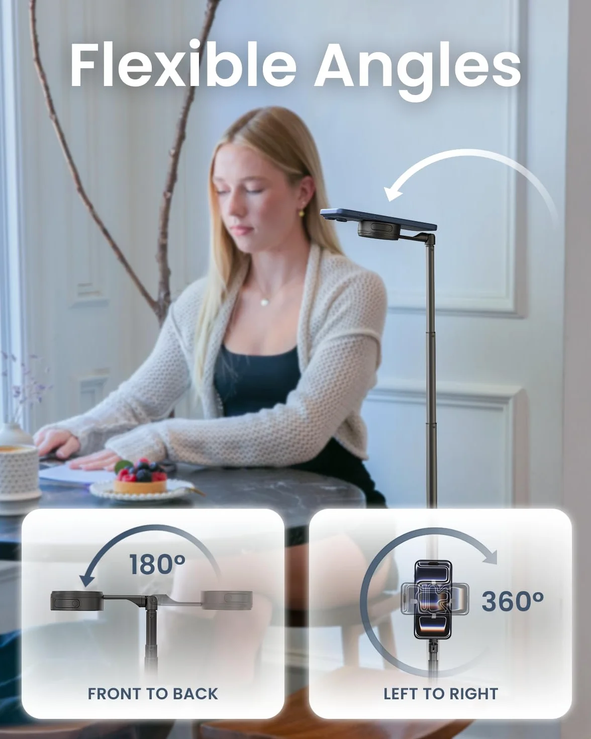 KraftGeek JustTap - Treppiede magnetico per mani su entrambi i lati, colore: Nero