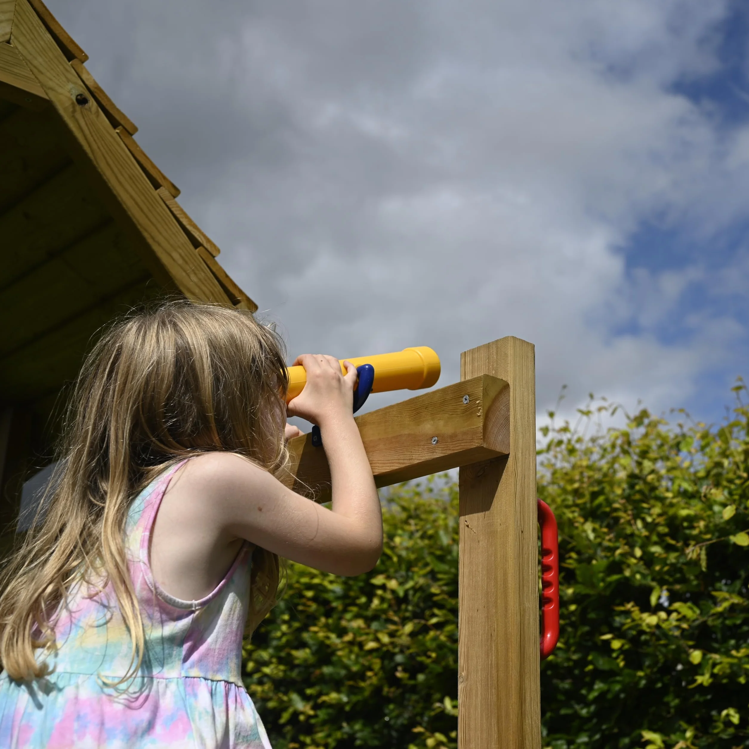WICKEY Giocattolo telescopico per bambini per esploratori avventurosi: divertimento nel proprio giardino con binocolo in plastica girevole e design resistente alle intemperie