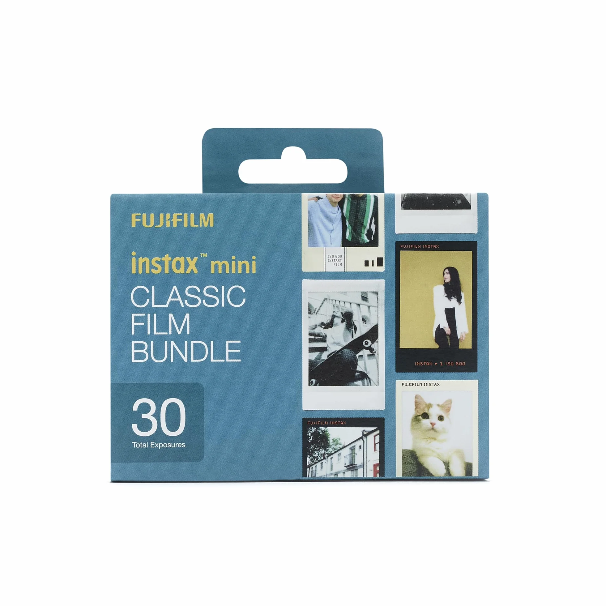 instax mini CLASSIC film bundle pellicole, 30 scatti, 3 pacchi da 10 scatti, motivo bordo Photo Slide, Contact Sheet e pellicole Monochrome