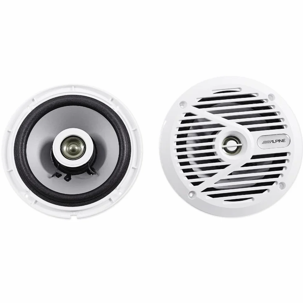 NSC 2 altoparlanti ALPINE SPS-M601W diffusori coassiali 2 vie marini bianchi 16,5 cm 165 mm 6,5 inch impermeabili water proof 35 watt rms 110 watt max 4 ohm piscina barca mare, a coppia