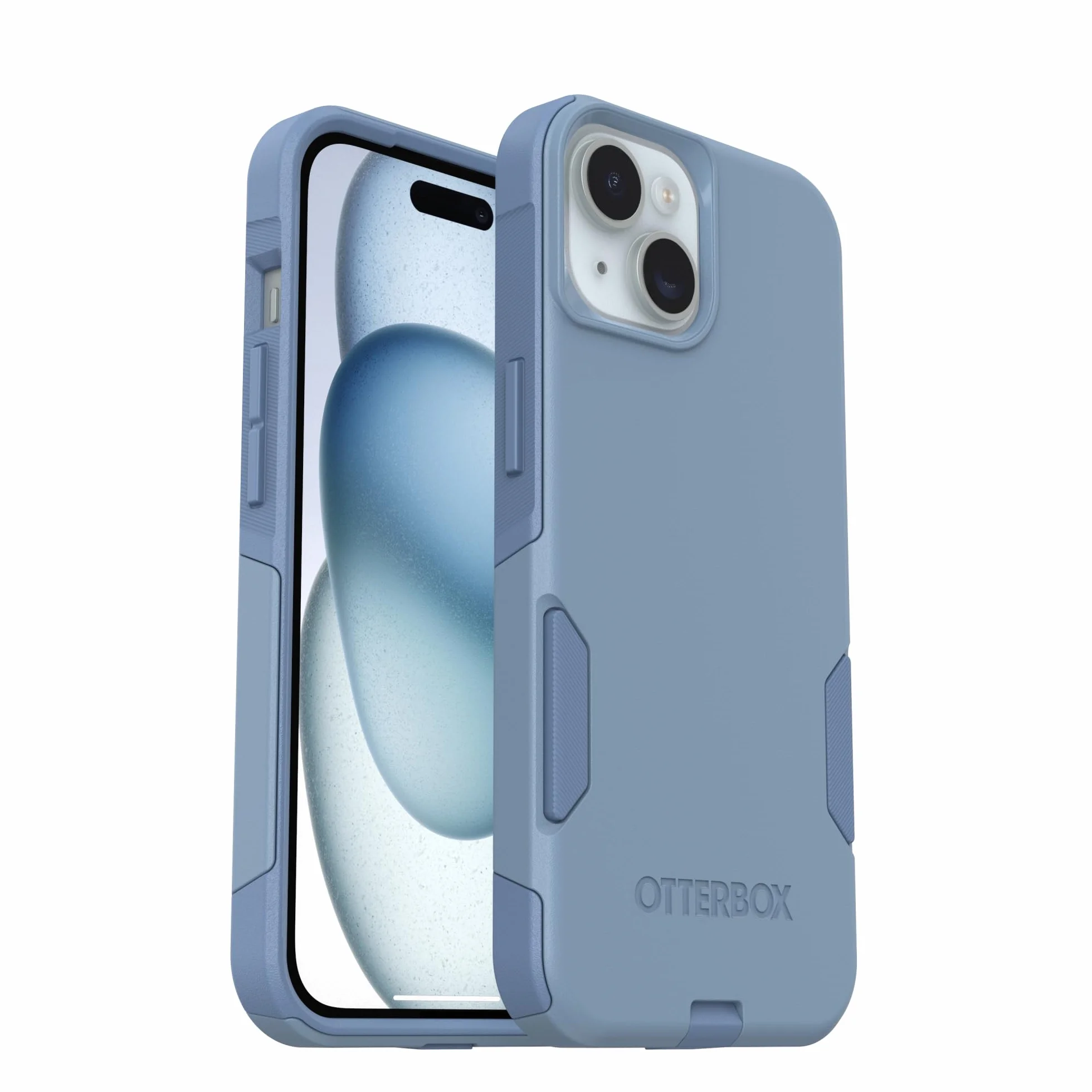 OtterBox Custodia per iPhone 15, iPhone 14 e iPhone 13 Commuter Series - Denim Crisp (Blu), Sottile e Resistente, Tascabile, con Protezione per Le Porte