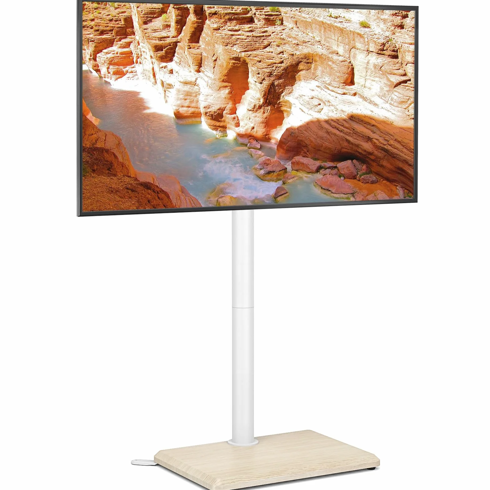 TVON Supporto da pavimento per TV da 32 a 60 pollici, alto con piedini di supporto, supporto angolare sottile per TV regolabile in altezza, supporto girevole per TV, max VESA 400 x 400 mm fino a 40 kg