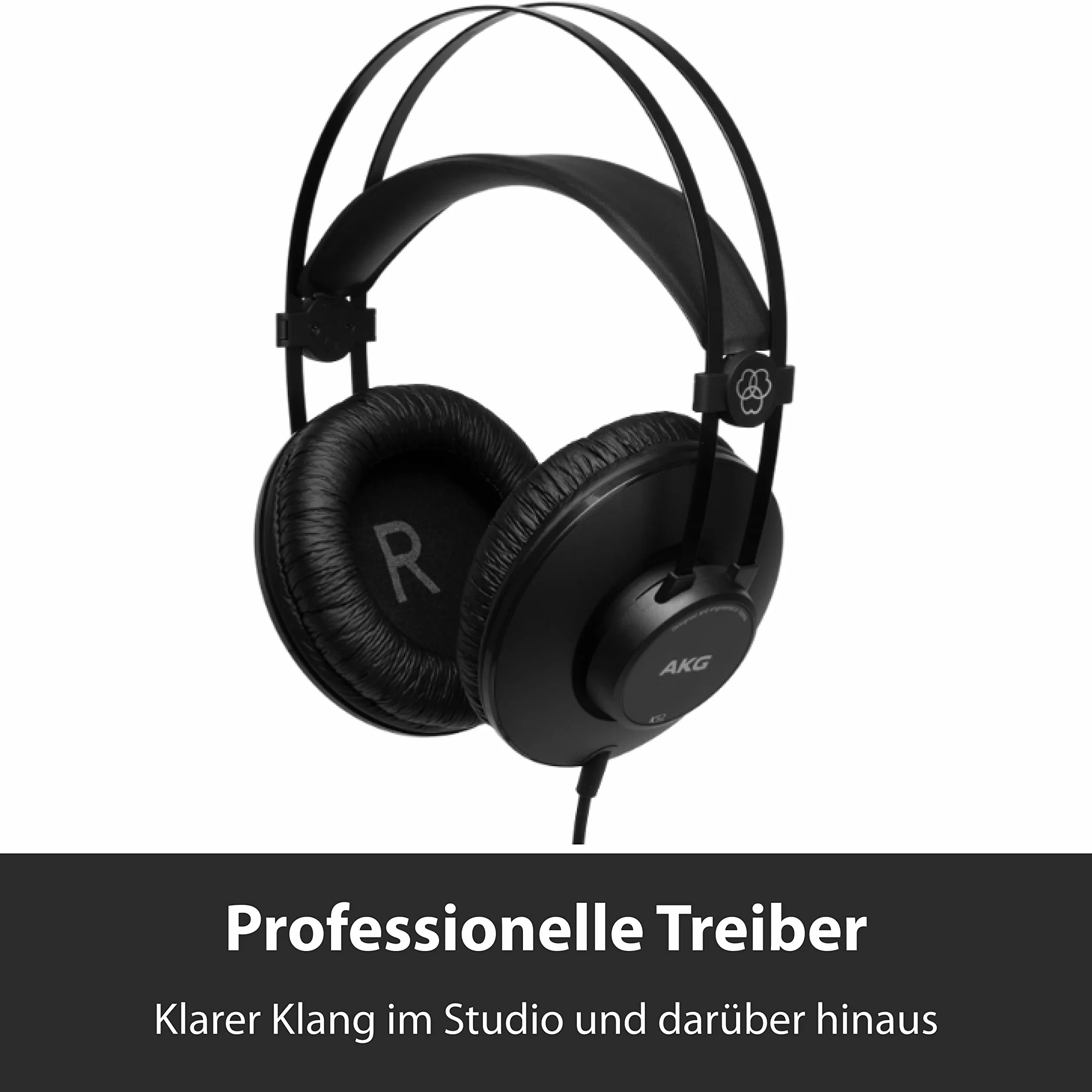 M-Audio BX3 Casse attive amplificate da 120 W da scrivania Monitor da studio per gaming, produzione musicale, streaming e podcast (coppia) & AKG K52 Closed Back Cuffie, Nero