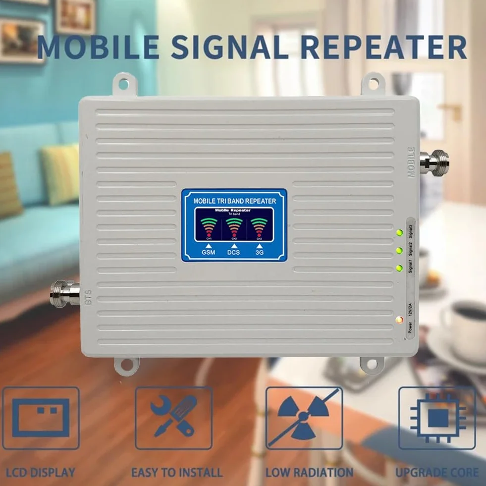 Amplificatore Tri Band Amplificatore di Segnale 2G 3G 4G 5G 900 1800 2100 MHz gsm WCDMA LTE Ripetitore Ripetitore di Segnale Universale Spina UE