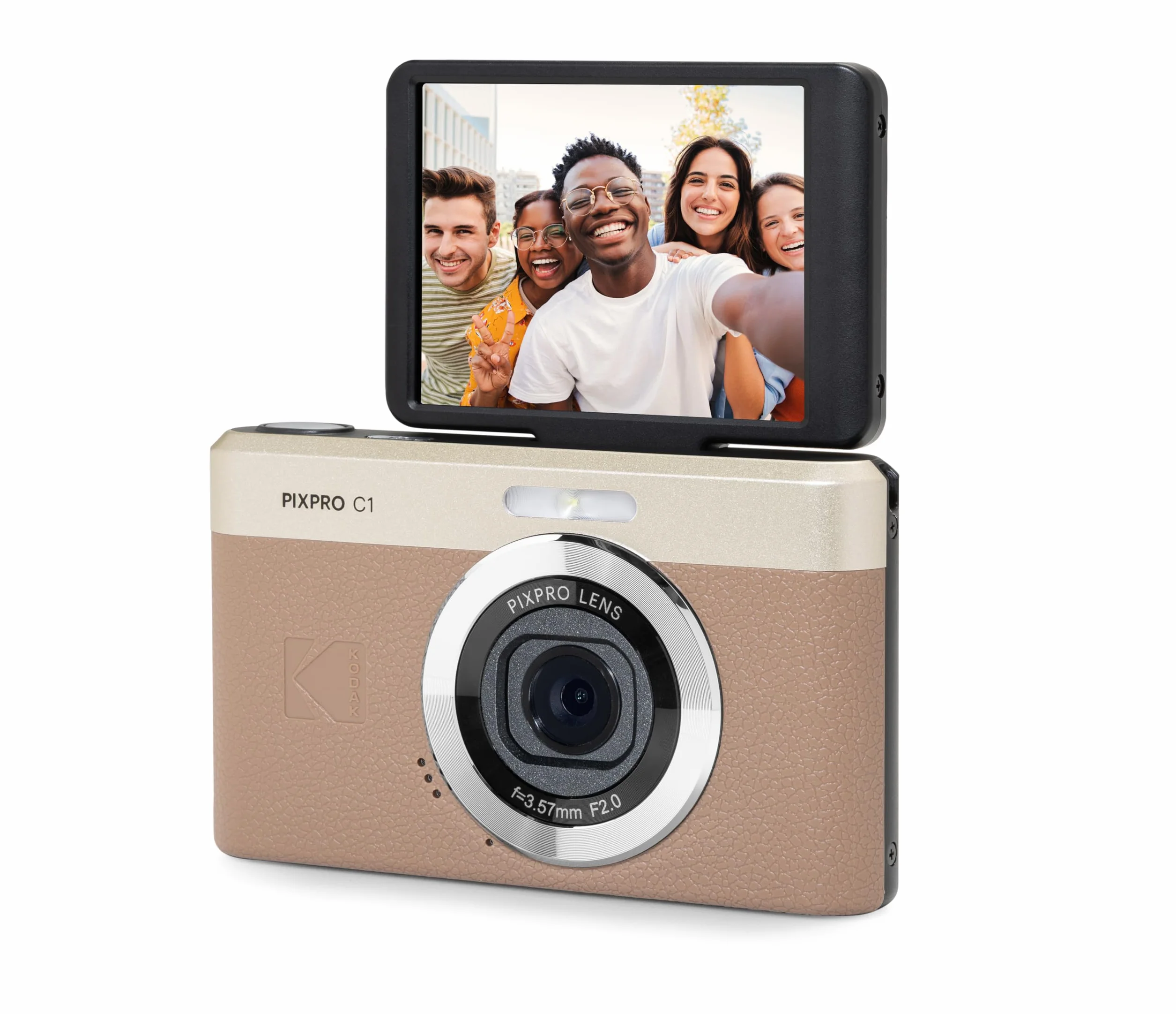 KODAK Pixpro C1 Fotocamera Digitale Ultra Compatta 13MP BSI CMOS Zoom 4X Schermo LCD 2,8" Flash LED Marrone