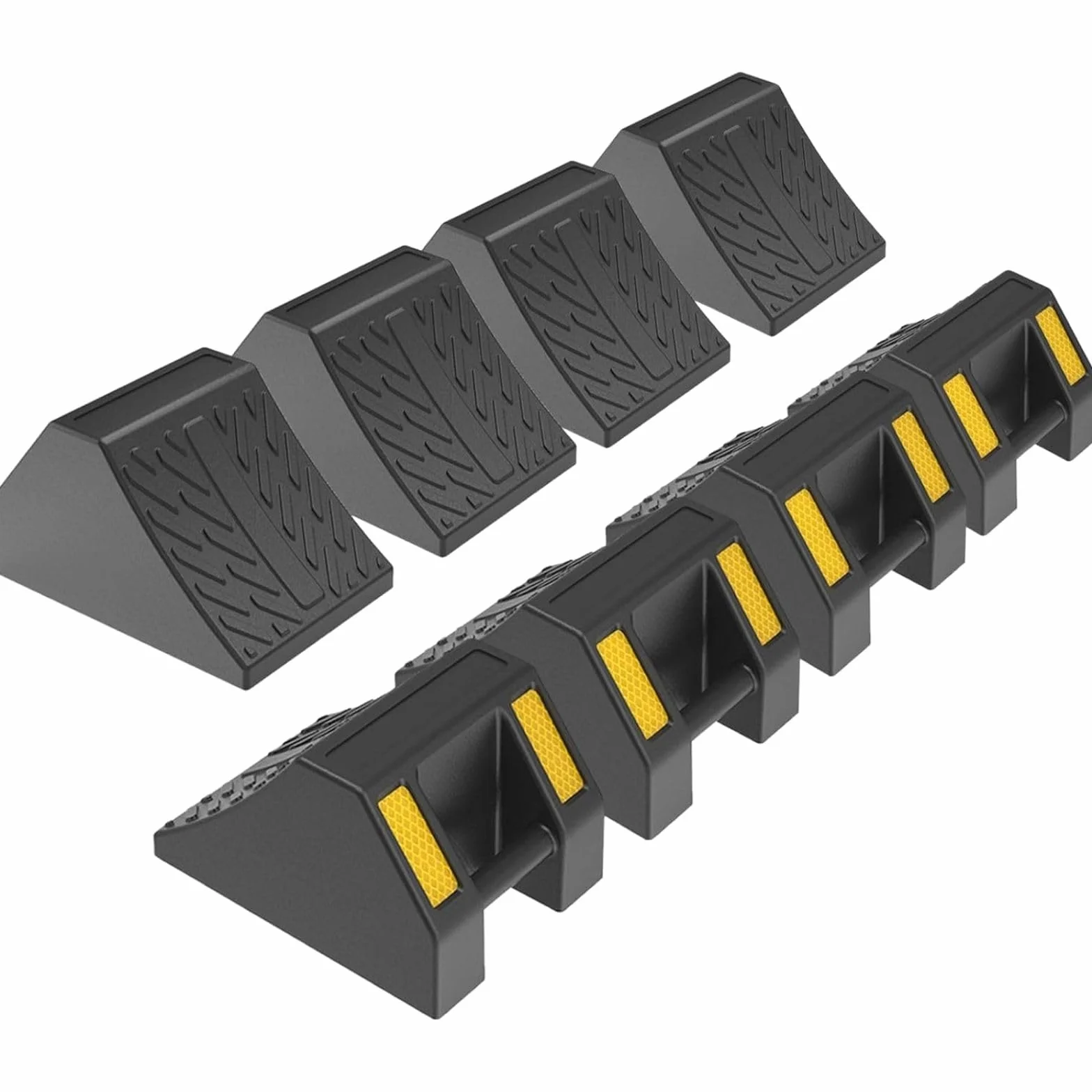 Set di 8 cunei in gomma pesanti, cunei freno per auto, rimorchi, roulotte e camper
