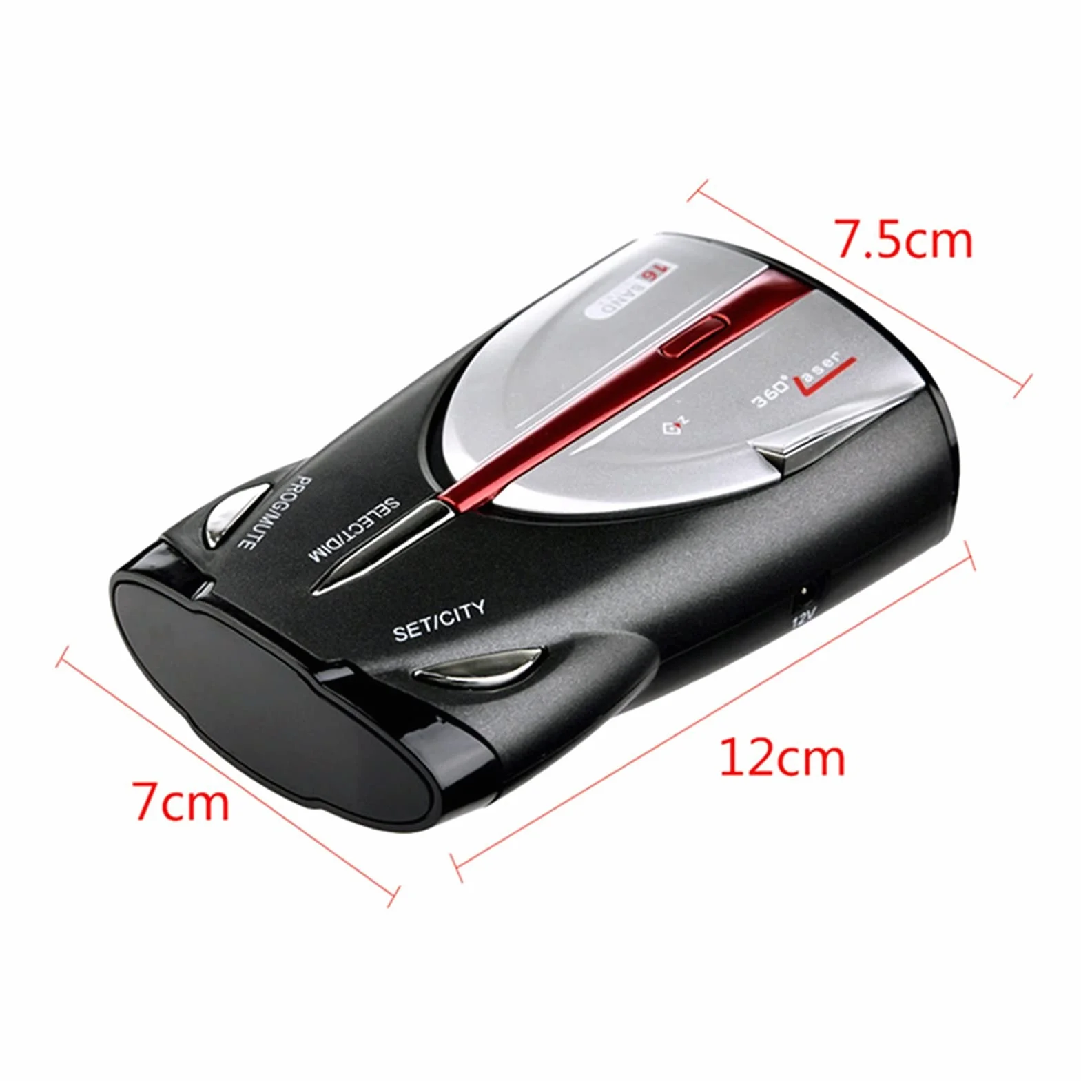 GPS Rilevatore Rilevatore di Auto da 12V Anti Radar a 360 Gradi PORTATO Display Police Speed ​​Car Electronics Voice Alert Anti Anti Radar Detector Auto Radar Rilevatore Radar
