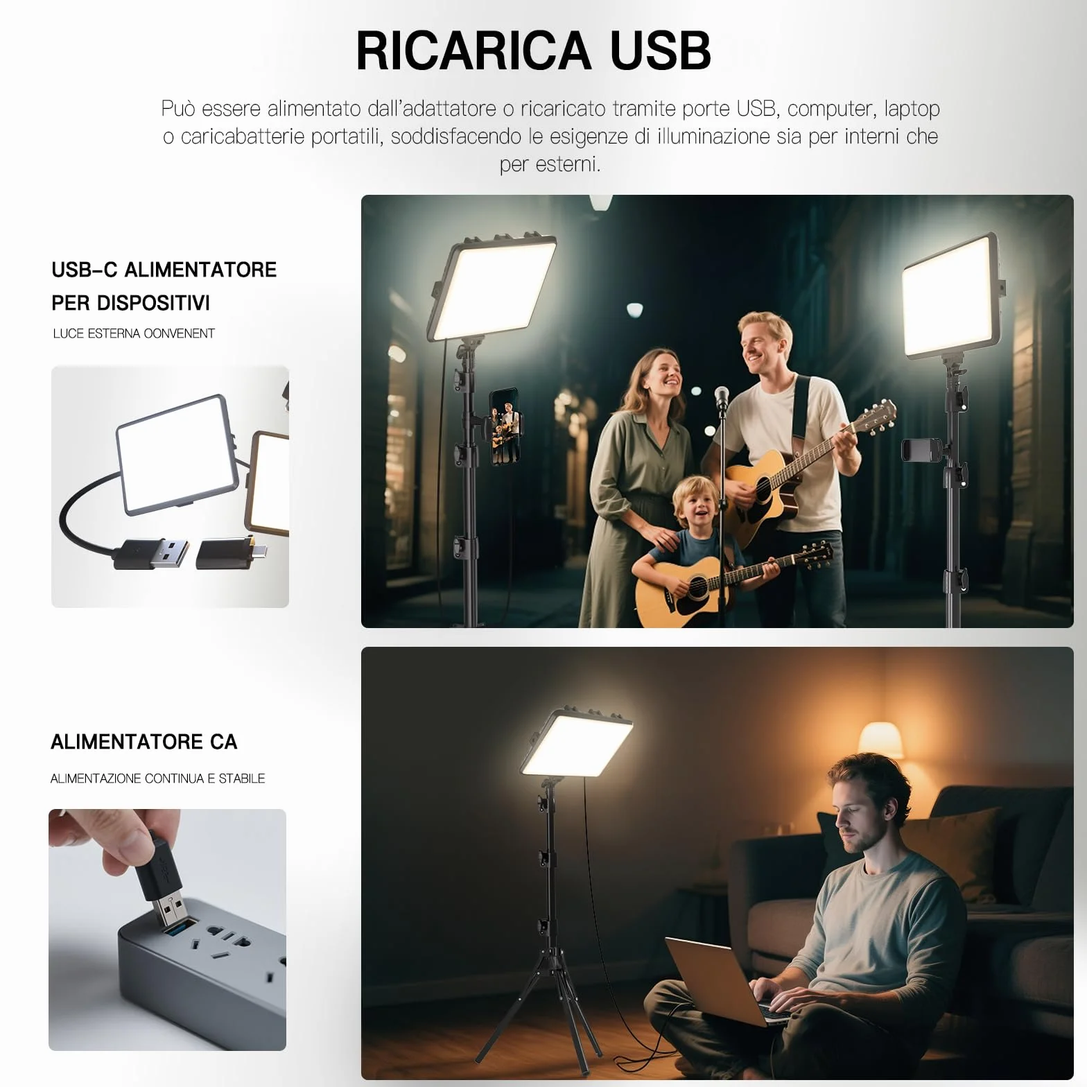 Kit di 2 Luci Video a LED, Luce da Studio Dimmerabile 2800-6500K Kit con Supporto per Treppiede e Supporto per Telefono, Luce Flusso da 185,4 cm per Fotografia Foto di Prodotti, Personaggi, Youtube