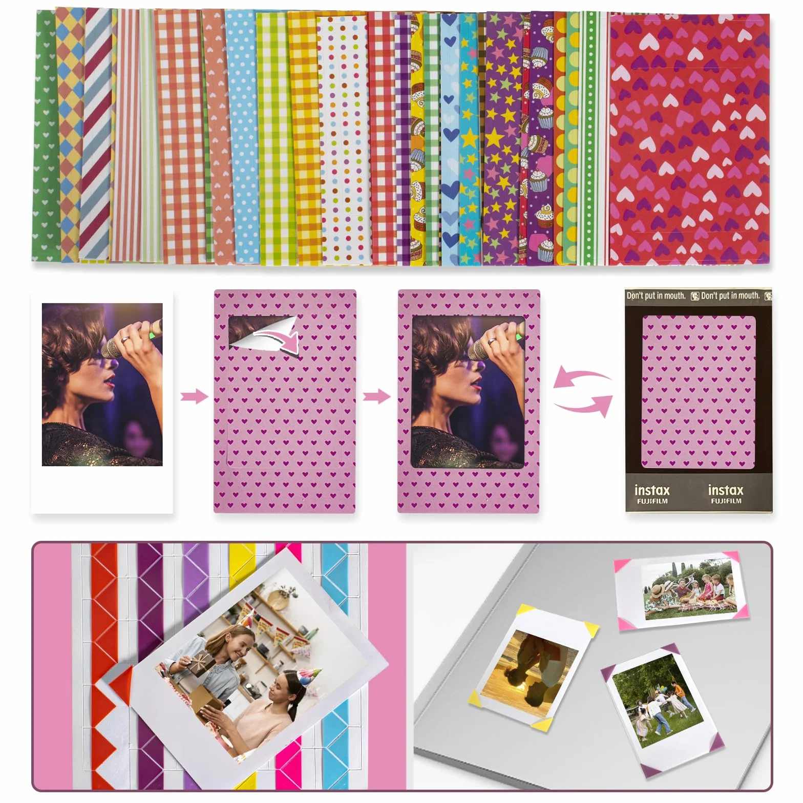 Kit Accessori per Fujifilm Instax Mini 12, Include Custodia Mini 12, Album, Filtri, Cornici da Parete e da Tavolo, Adesivi Decorativi per Bordi e Angoli (Verde Menta)