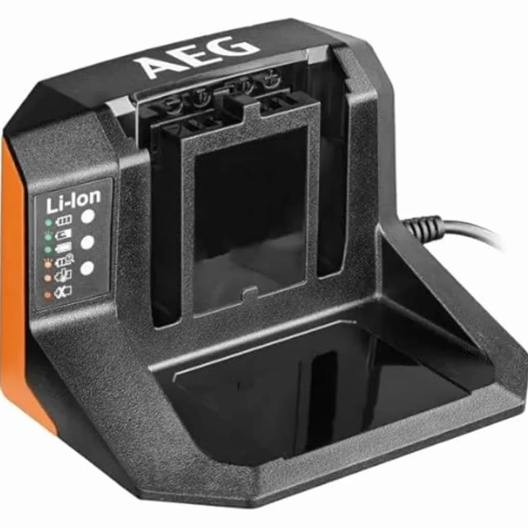 AEG - Caricabatterie 18 V, tensione di rete 220-240 V, per batterie 18 V da 1,5 a 9,0 Ah