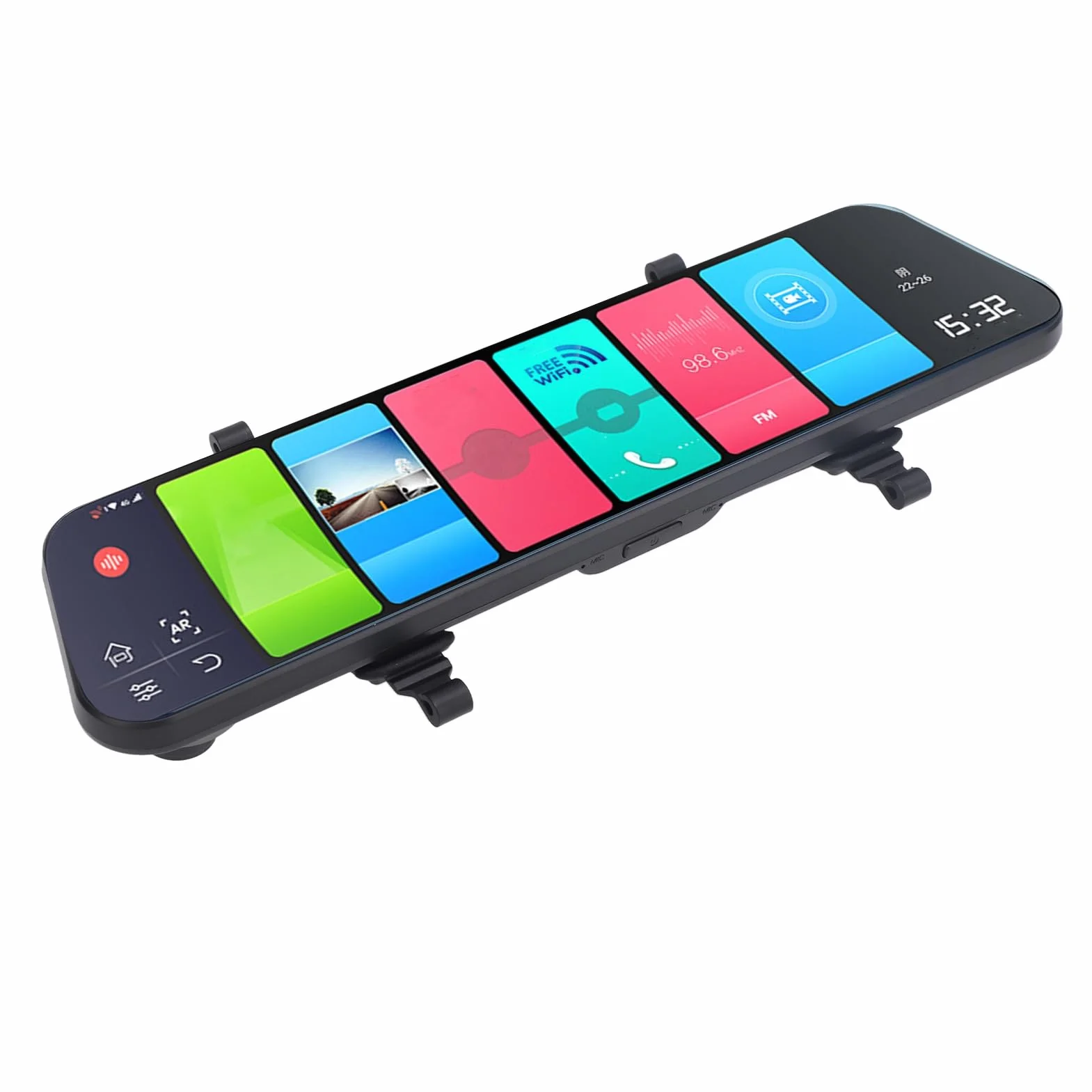 Dash Cam a Specchio da 12 Pollici per Auto e Camion, Telecamera di Retromarcia WiFi 1080P FHD Supporto per Retromarcia Touch Screen 4G, Registratore di Guida con Sensore G,