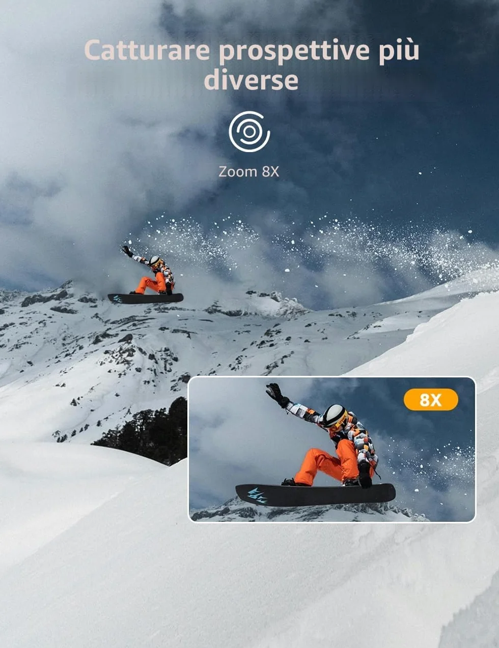 Apexcam 4K 60FPS EIS Action Cam 64MP Con Scheda di Memoria 64GB WiFi Sports Camera Ultra HD Telecamera subacquea 40M 2.4G Telecomando Time Lapse 2x1350mAh Batterie