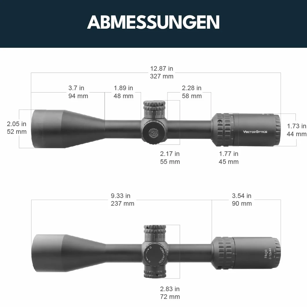 Vector Optics SCOL-32 Hugo 6-24x50 GT SFP Mirino telescopico per sport, airsoft e caccia, fucile ad aria compressa, mirino per bersaglio, cannocchiale per fucile, Rifle Scope, numerosi accessori