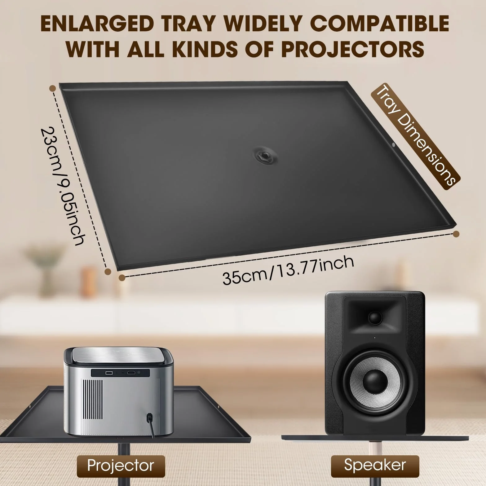 Supporto per proiettore, multifunzione, girevole a 360°, altezza regolabile 40-155 cm, supporto per proiettore con piastra in acciaio al carbonio di alta qualità, per presentazioni, home theater
