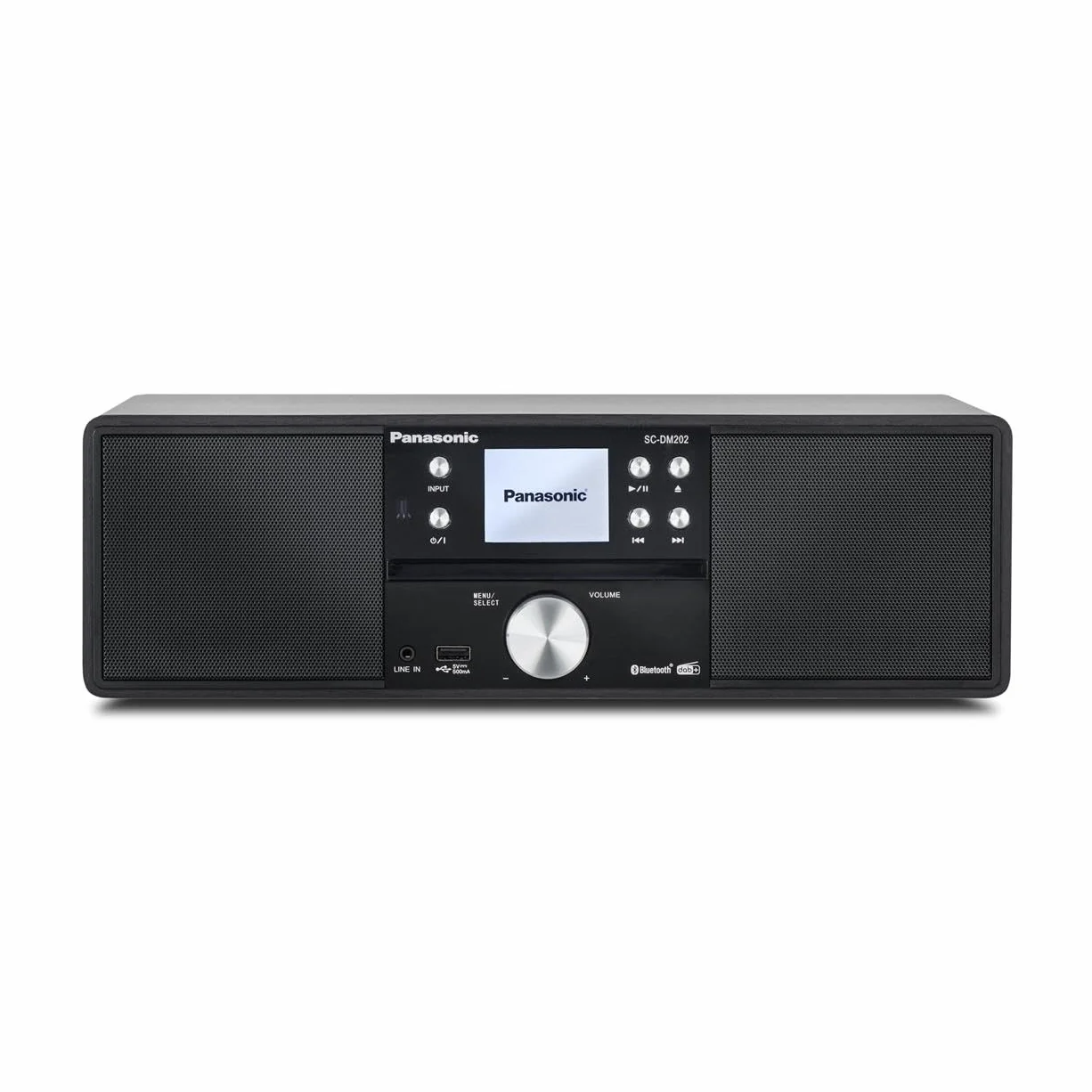 Panasonic SC-DM202EG-K Sistema Stereo Micro Hi-Fi Compatto con CD, Radio DAB+/FM, USB e Bluetooth, Altoparlanti da 24W, Telecomando, Display LCD TFT 2,4", Impostazioni EQ, Nero.