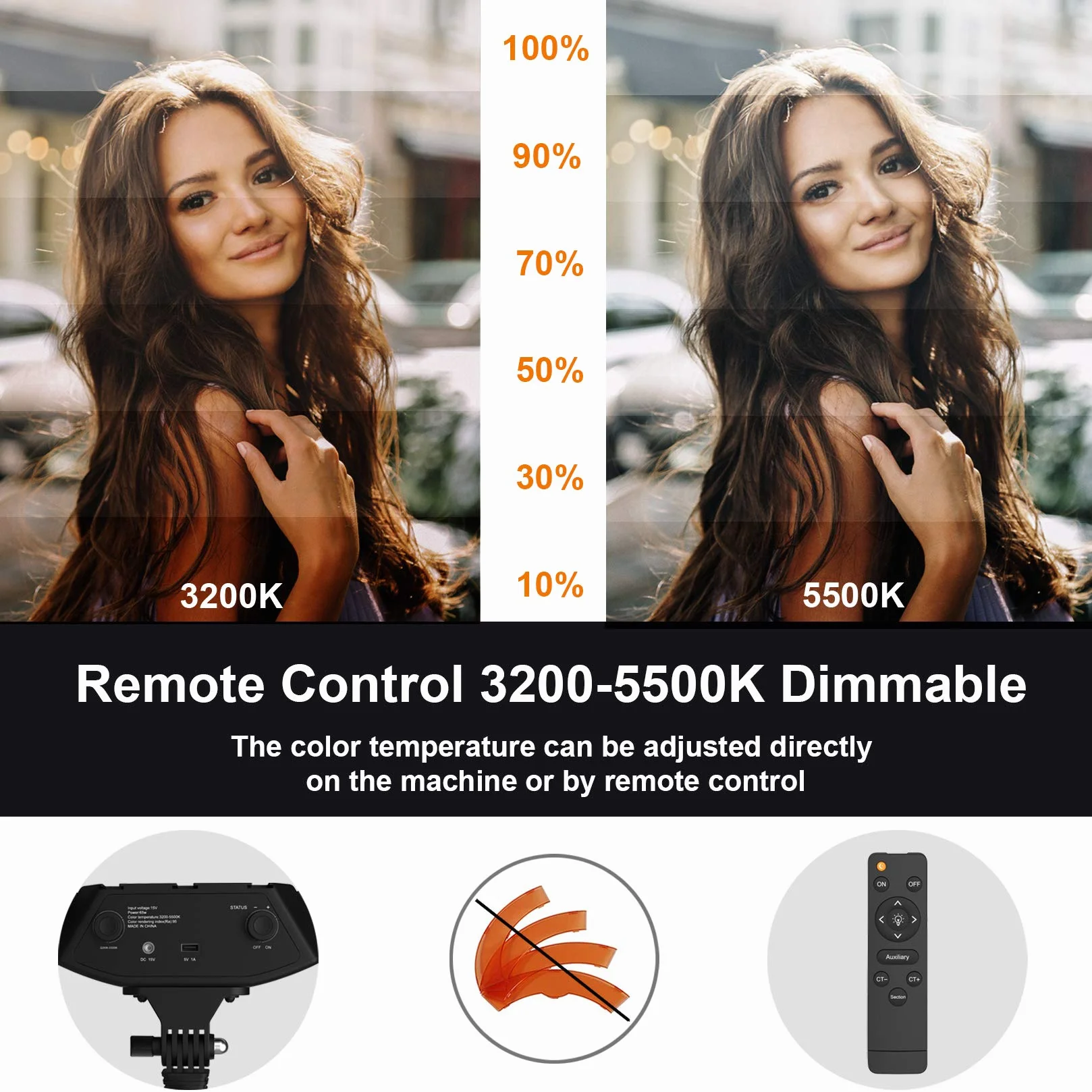 LED Luce ad Anello 45.7cm/18 pollici con Treppiede, 65W Luce per Selfie 3200-5500K Dimmerabile con Telecomando, Professionale Ring Light 3 Modalità Colore 10 Livelli per TikTok Fotografia